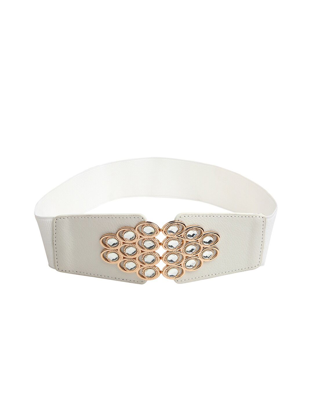 CRUSSET Women White Textured Belt with Embellished Closure Price in India