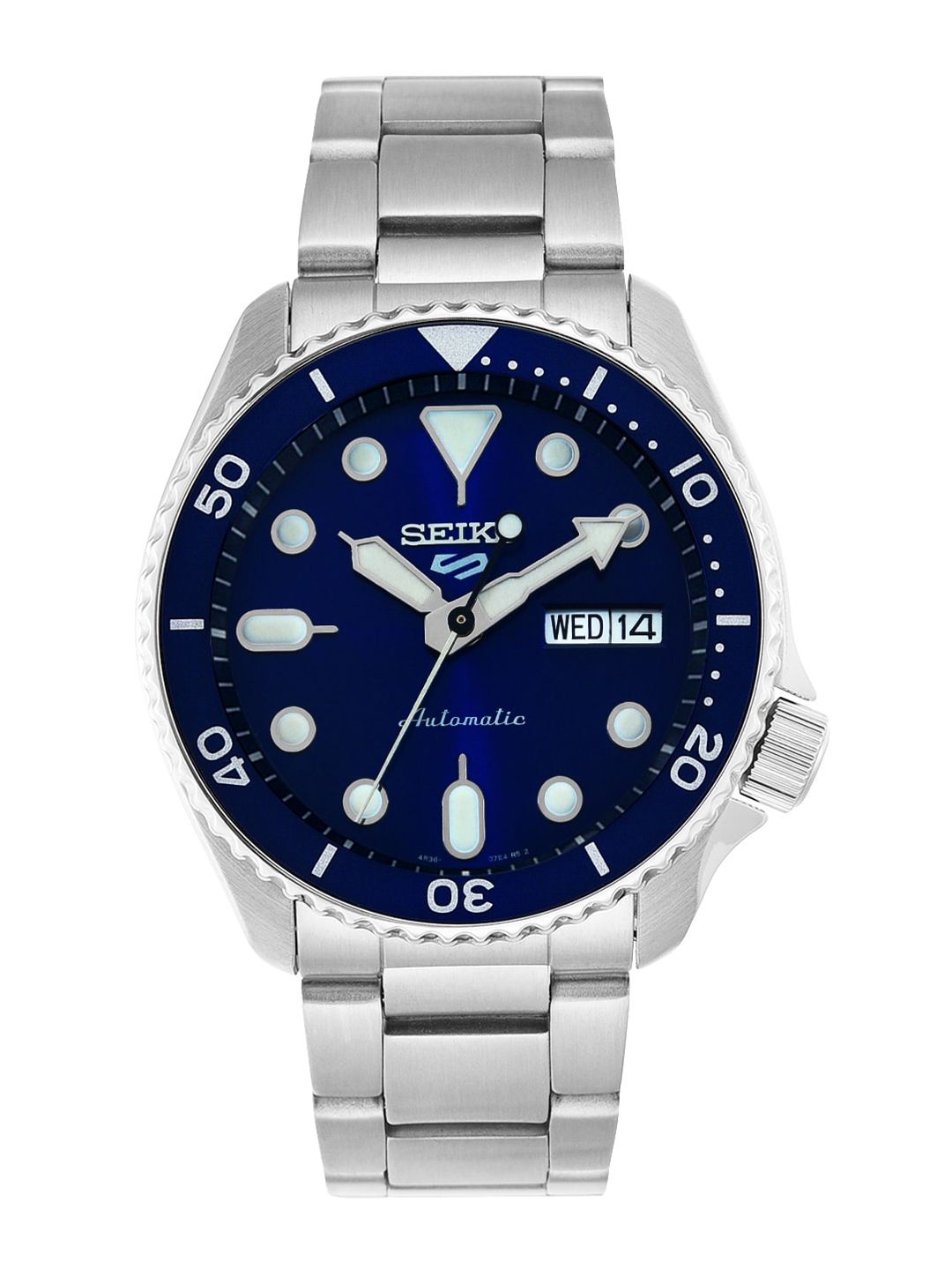 SEIKO Unisex Blue Patterned Dial & Silver Toned Stainless Steel Analogue Watch - SRPE51K1 Price in India