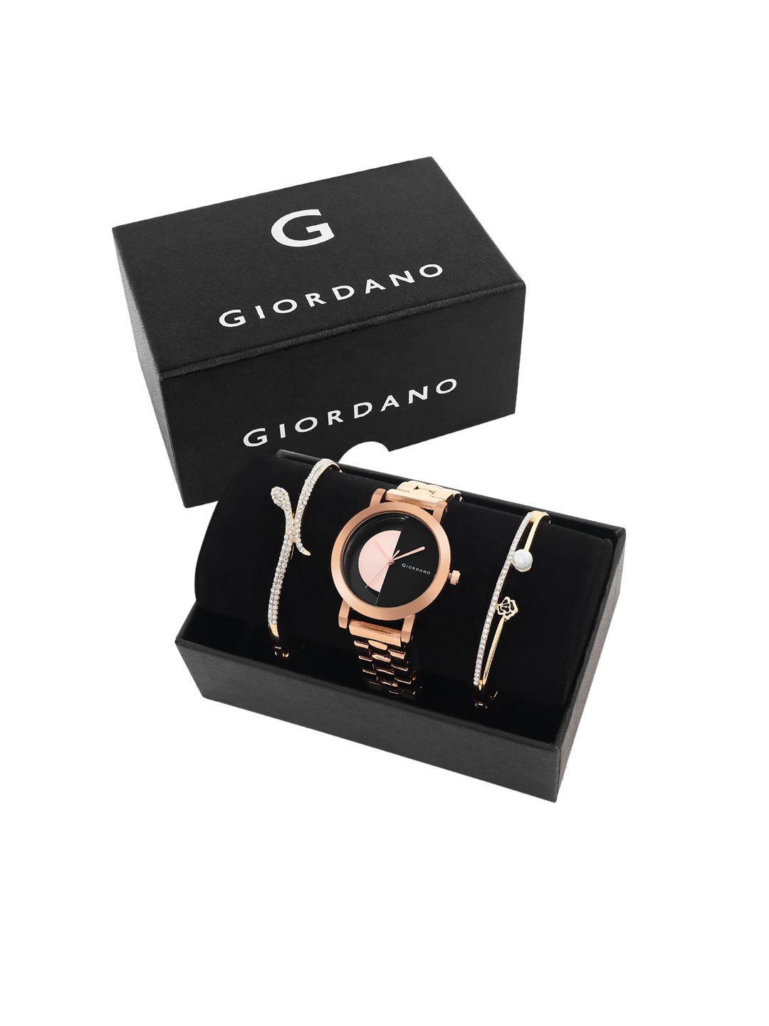 GIORDANO Women Rose Gold Toned Stainless Steel Analogue Watch - C2173-44 Price in India