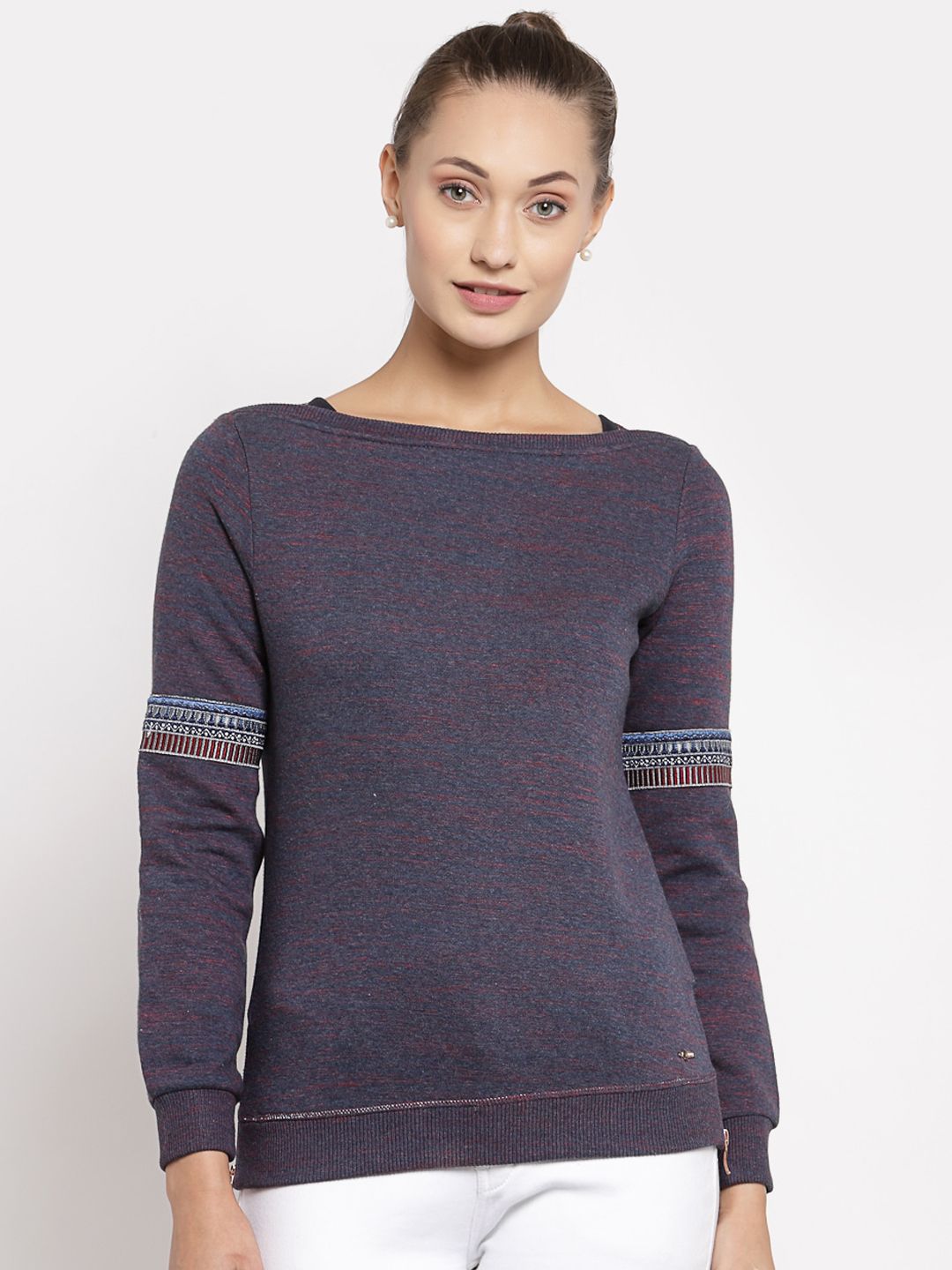 Juelle Women Navy Blue Sweatshirt Price in India