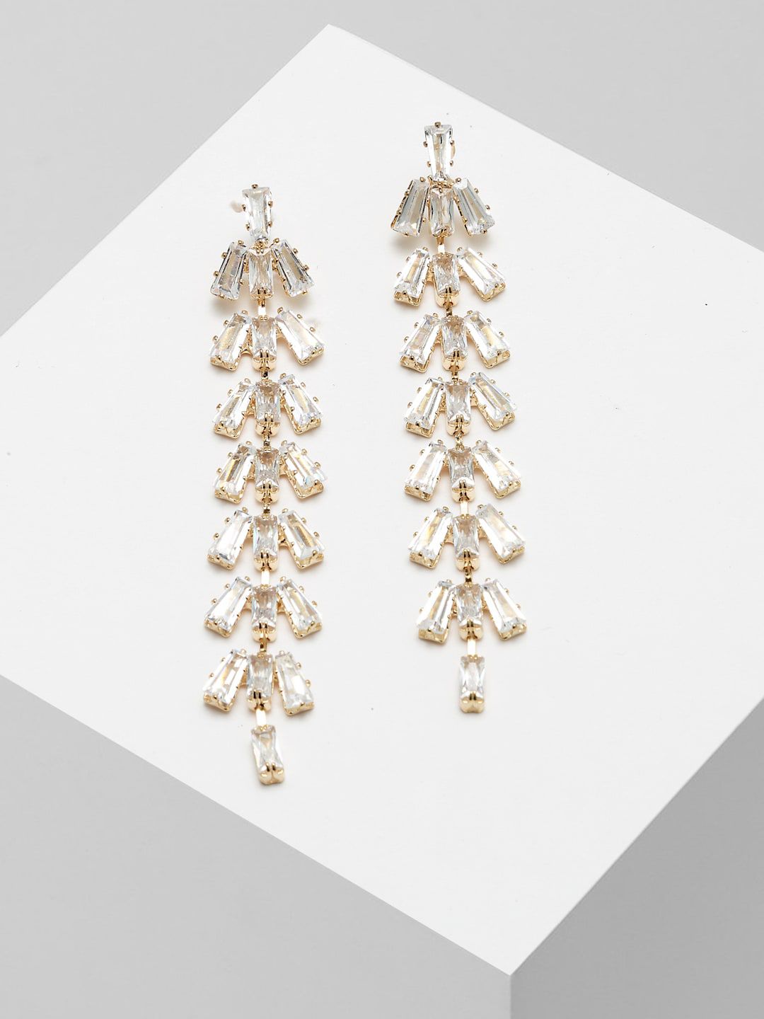 AVANT-GARDE PARIS Gold-Toned Contemporary Drop Earrings Price in India