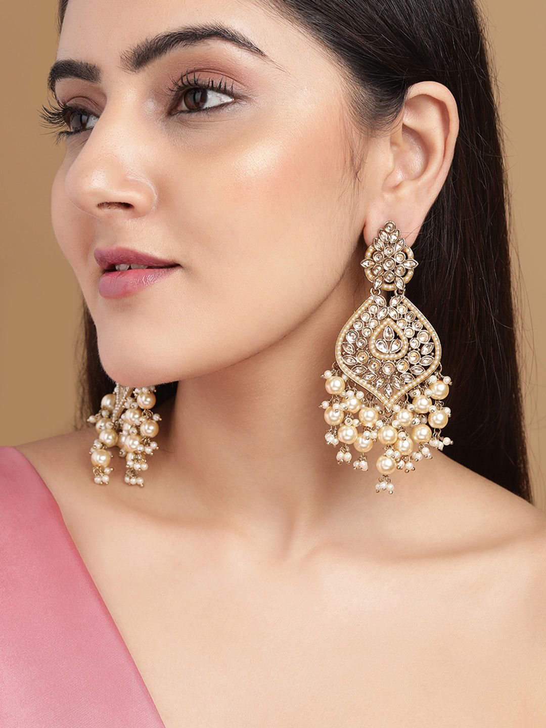 Rubans Gold-Plated Classic Chandbalis Earrings Price in India