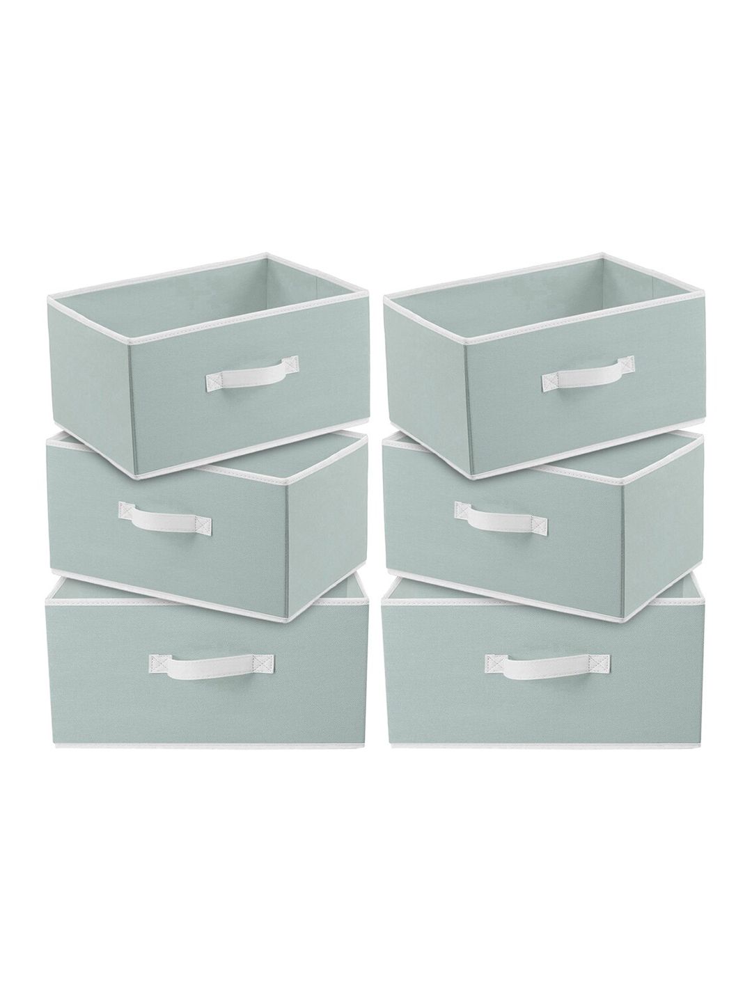 Kuber Industries Set Of 6 Grey Solid Foldable Multi-Purpose Storage Boxes Price in India