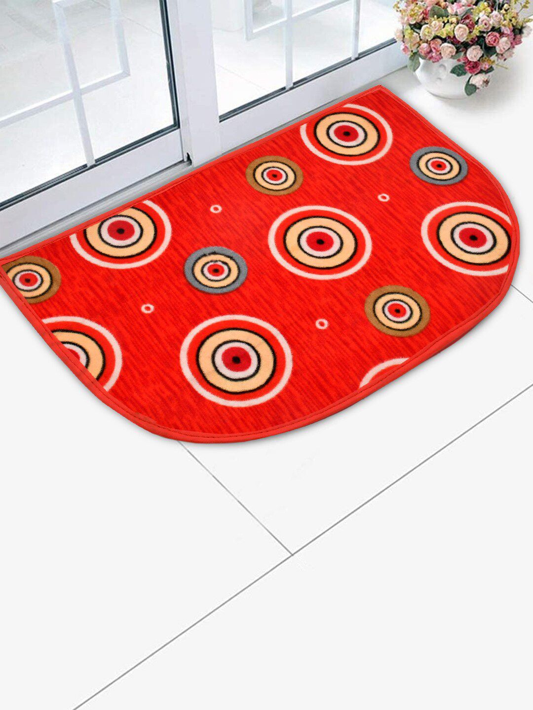 Kuber Industries Red & Orange Anti-Skid Doormats Price in India
