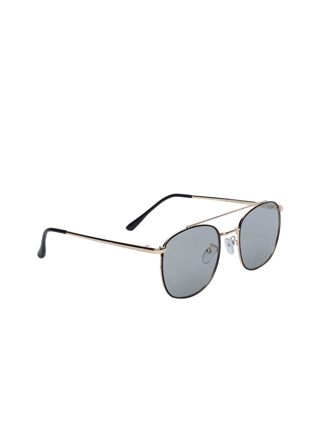 Peter Jones Eyewear Unisex Grey Lens & Gold-Toned Square Sunglasses With UV Protected Lens