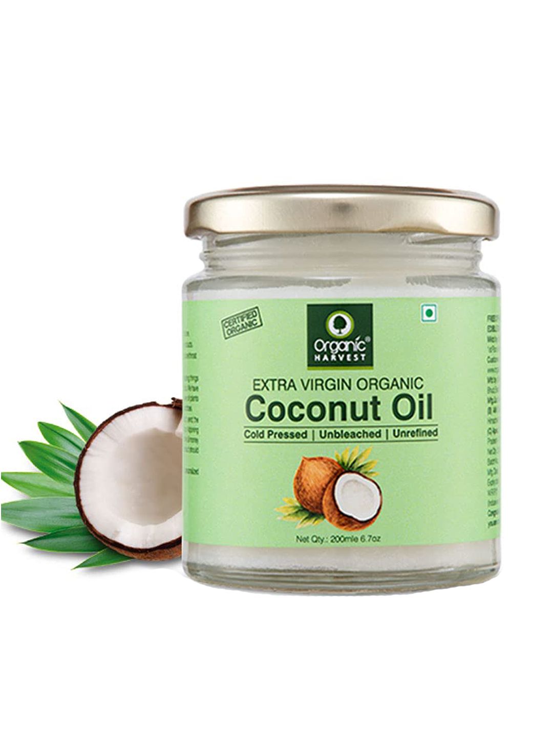 Organic Harvest Extra Virgin Coconut Oil Cold Pressed - 200 ml Price in India