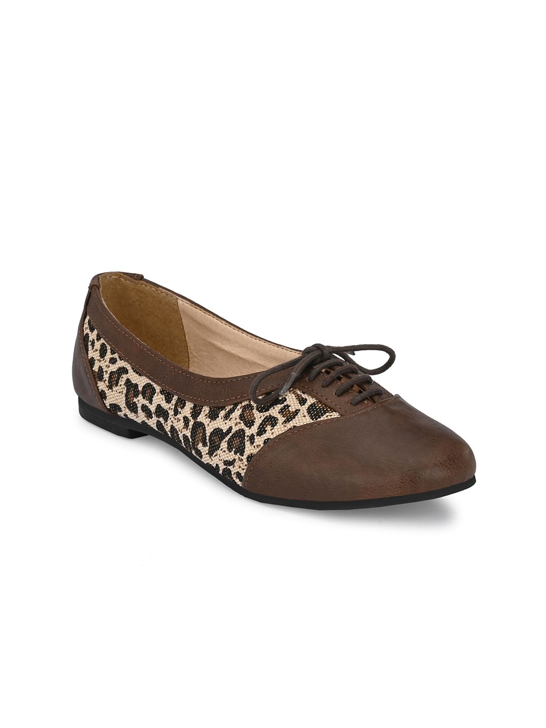 DressBerry Women Brown Animal Printed Derbys Price in India