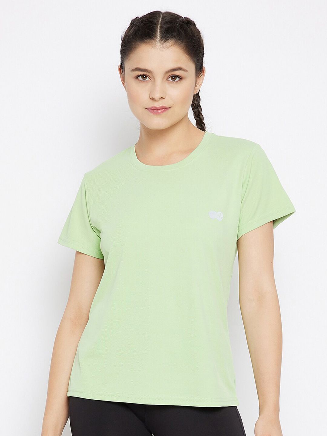 Clovia Women Green Solid T-shirt Price in India