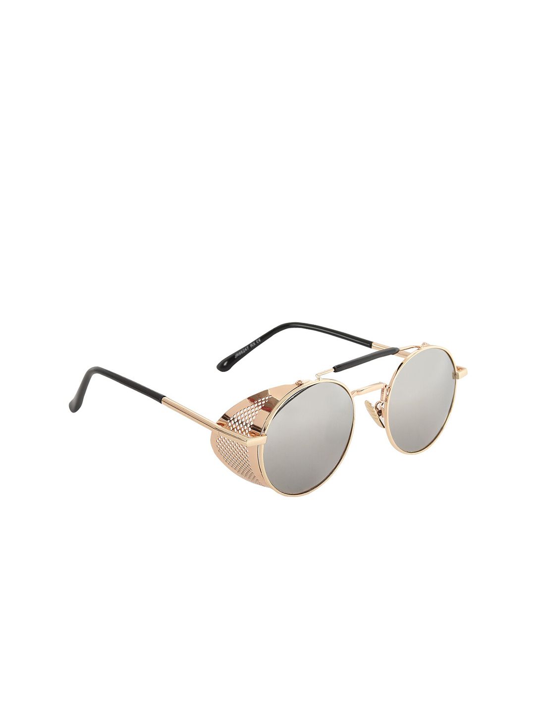 SCAGLIA Unisex Gold Jali Style Round Sunglasses