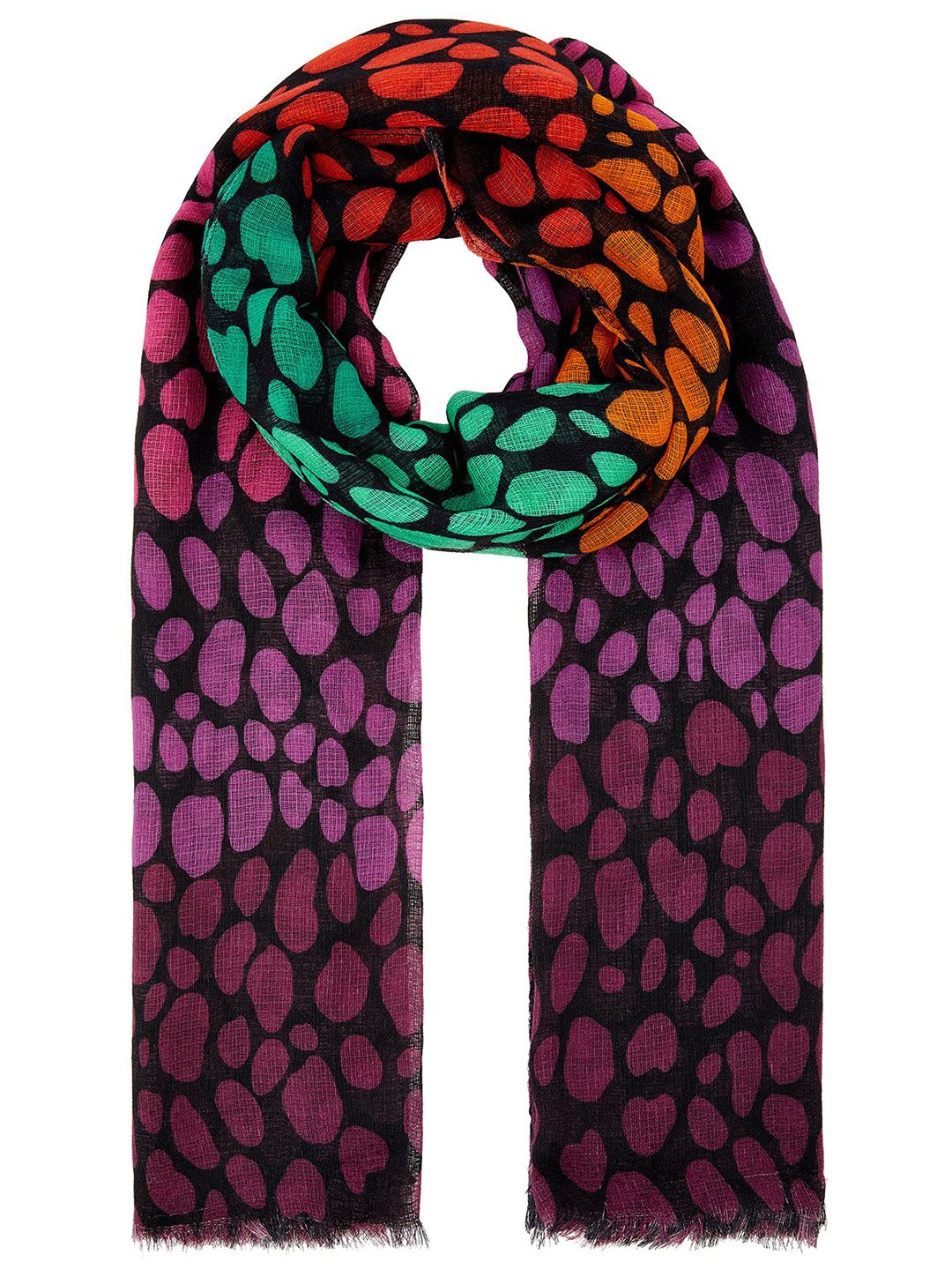 Accessorize Women Purple & Orange Printed Scarf Price in India