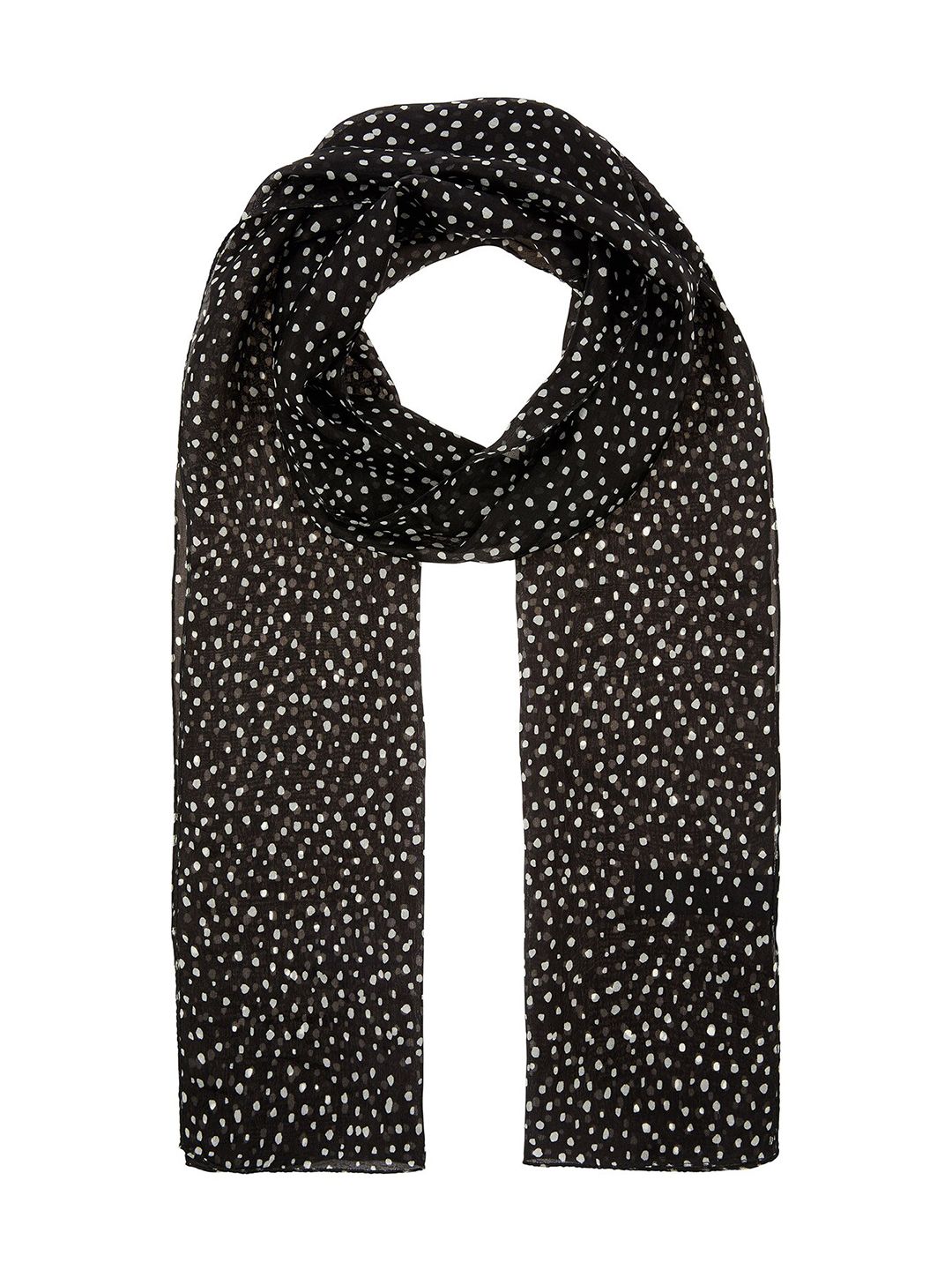 Accessorize Women Black & White Printed Scarf Price in India