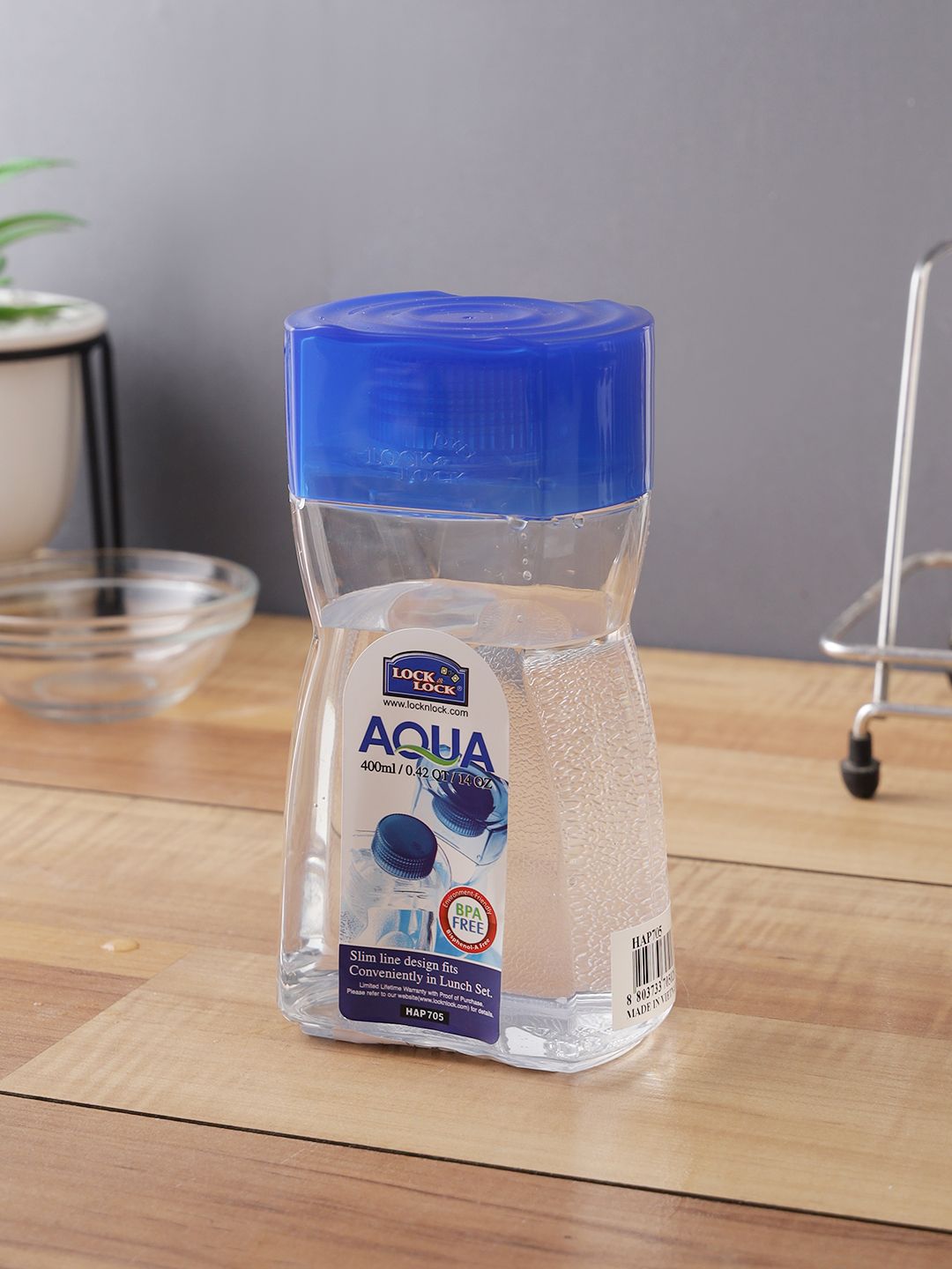 Lock & Lock Aqua Transparent & Blue Solid Outdoor Water Bottle 400 ML Price in India