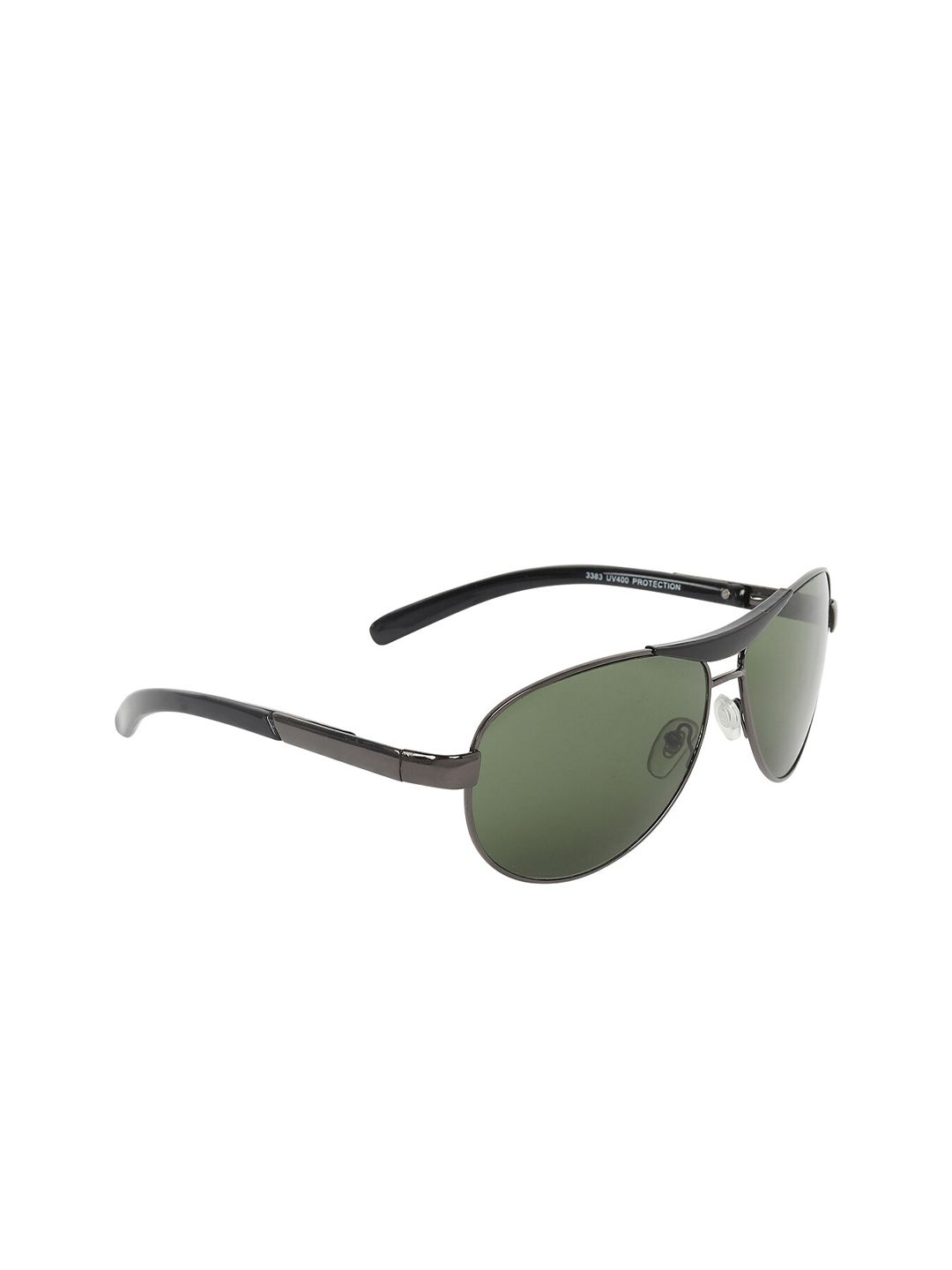 SCAGLIA Adult Green Lens & Black Aviator Sunglasses with UV Protected Lens