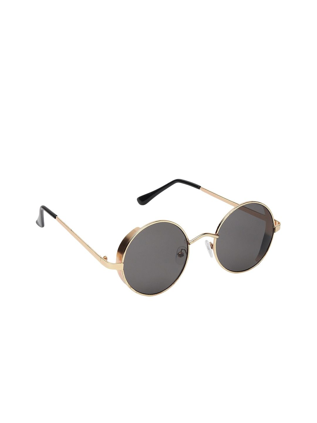 SCAGLIA Unisex Grey Lens & Gold-Toned Round Sunglasses RND_CUP GRYBLK_SCG Price in India