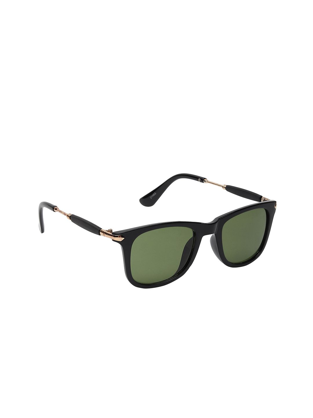 SCAGLIA Unisex Green Lens & Black Square Sunglasses with UV Protected Lens BB_GREBLK_SCG Price in India