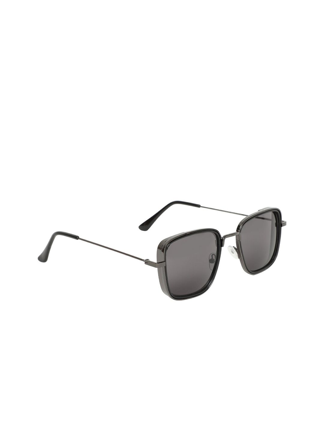 SCAGLIA Unisex Grey UV Protected Lens & Black Square Sunglasses HALFTIP-BLACK_KABIR_SCG Price in India