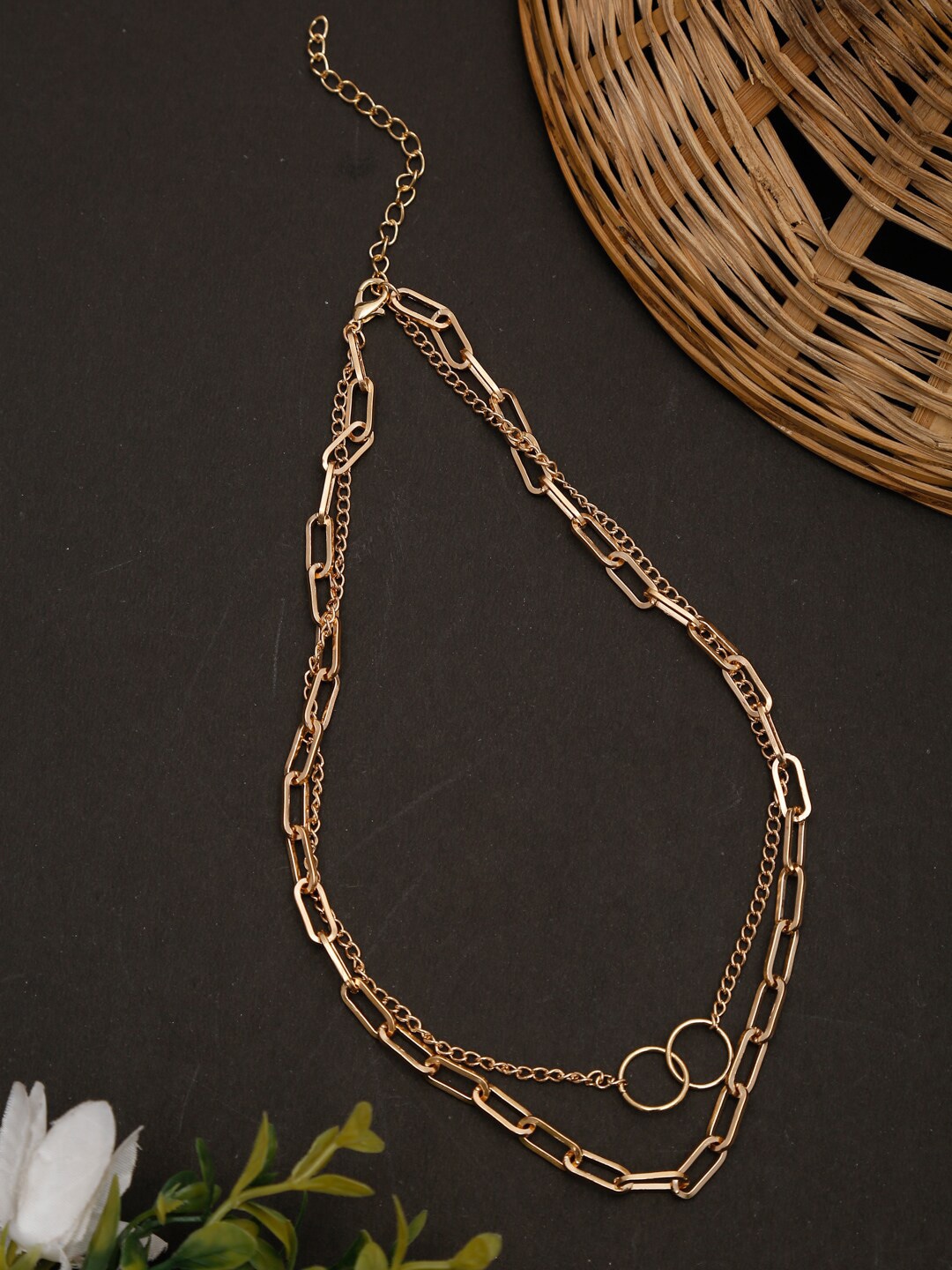 Celena Cole Gold-Toned Gold-Plated Layered Chain Price in India