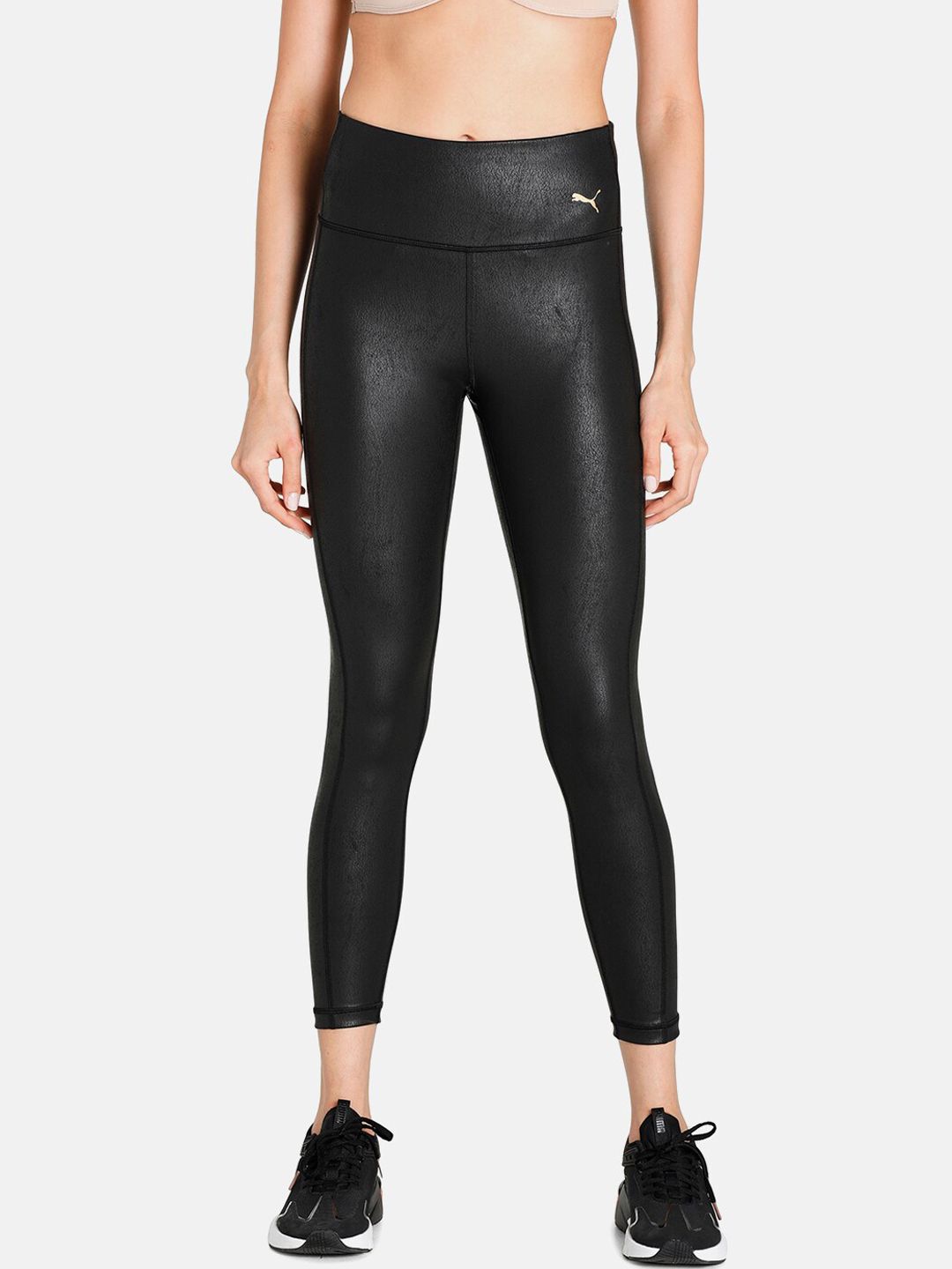 Puma Women Black Solid Moto High Waist 7/8 Slim Tights Price in India