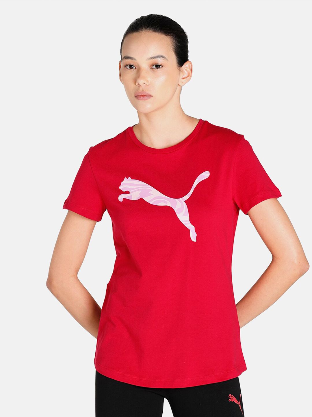 Puma Women Red Printed T-shirt Price in India