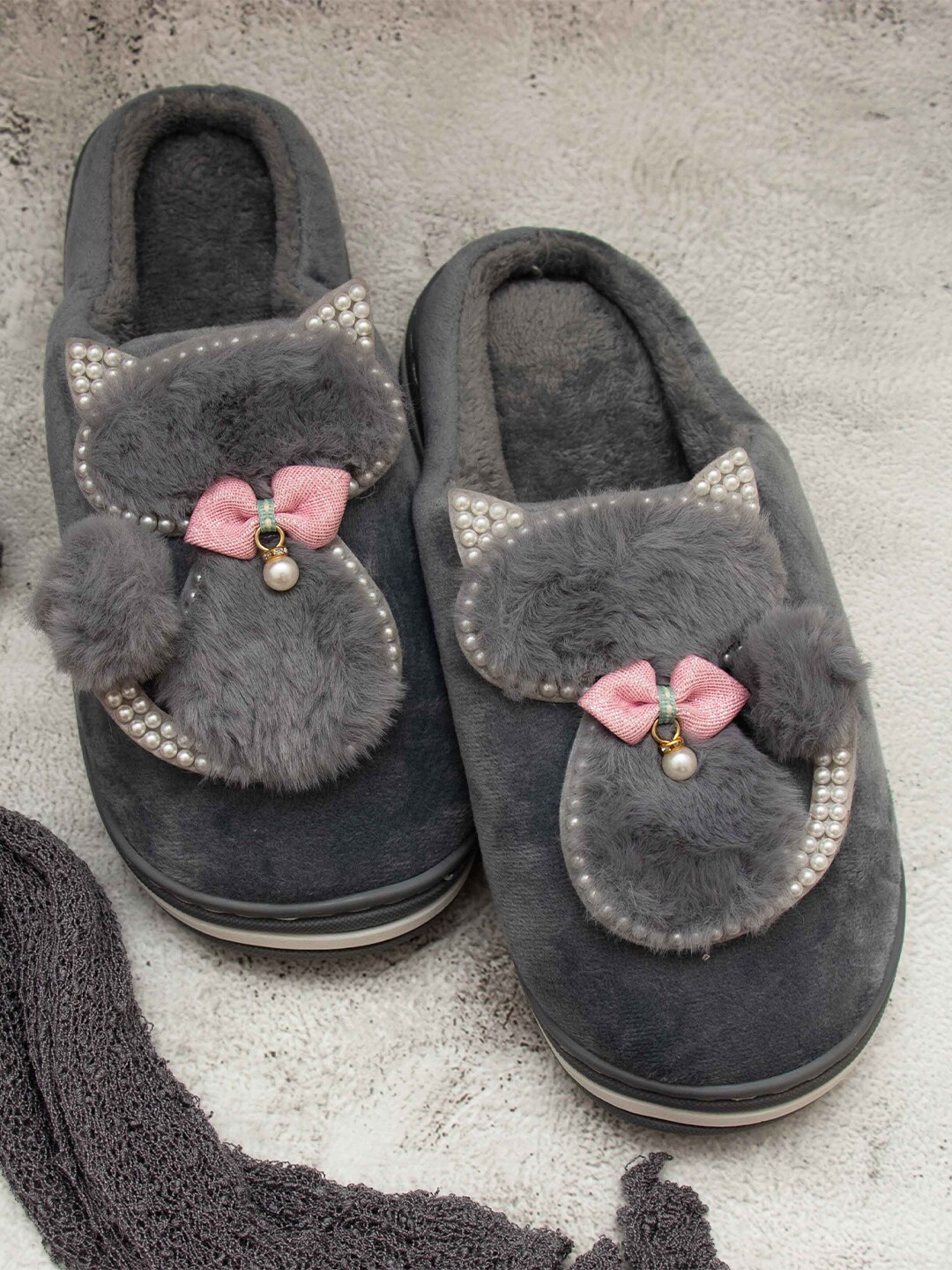 Brauch Women Grey Room Slippers Price in India