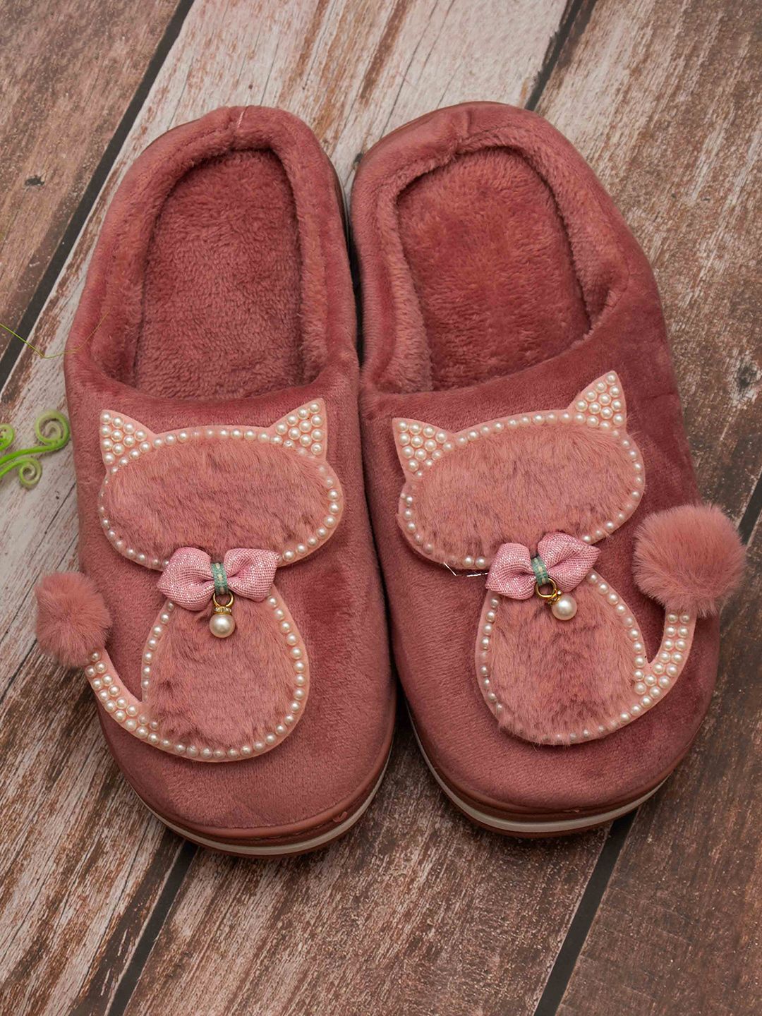 Brauch Women Pink Embellished Room Slippers Price in India