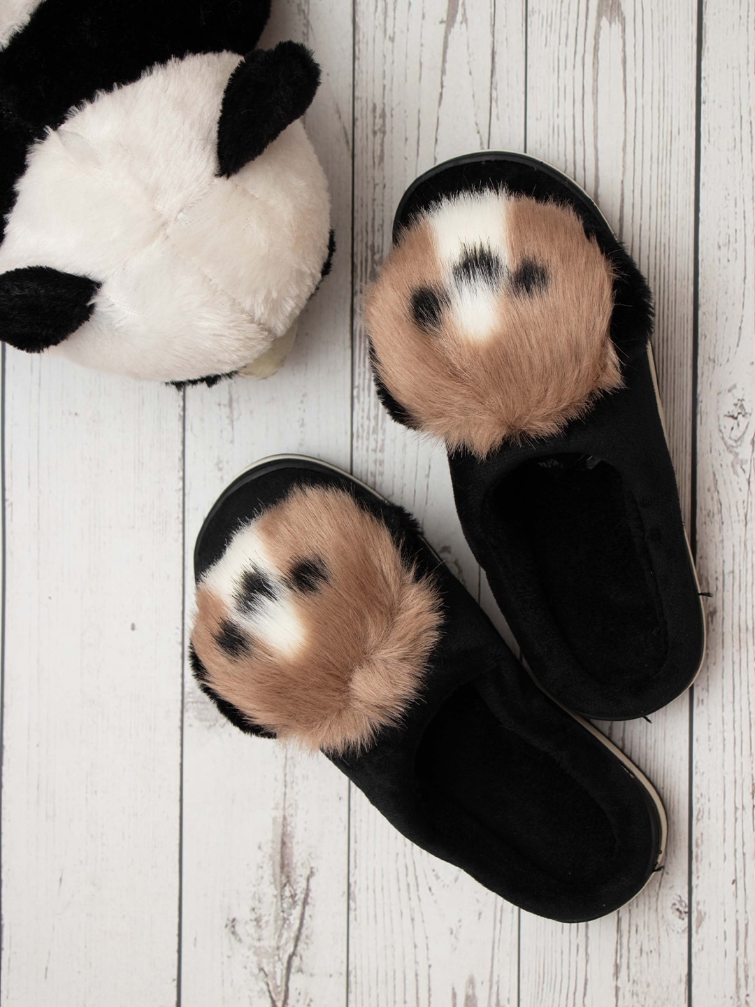 Brauch Women Black & White Room Slippers Price in India