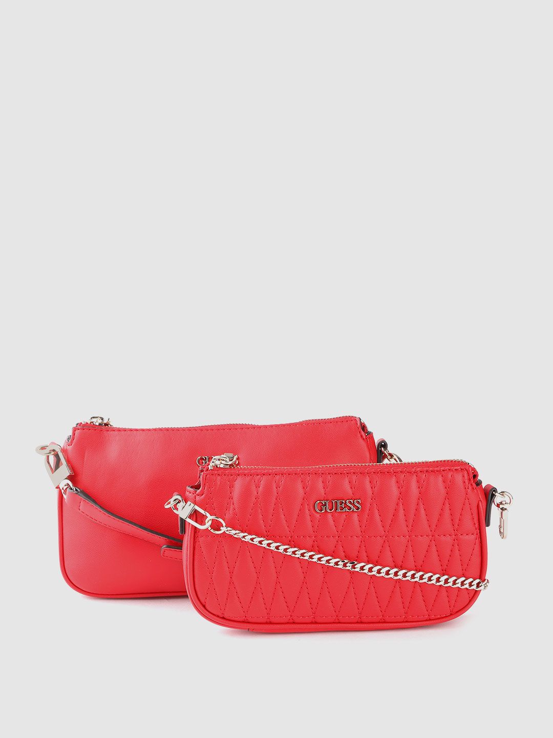 GUESS Women Pack of 2 Red Handbags Price in India