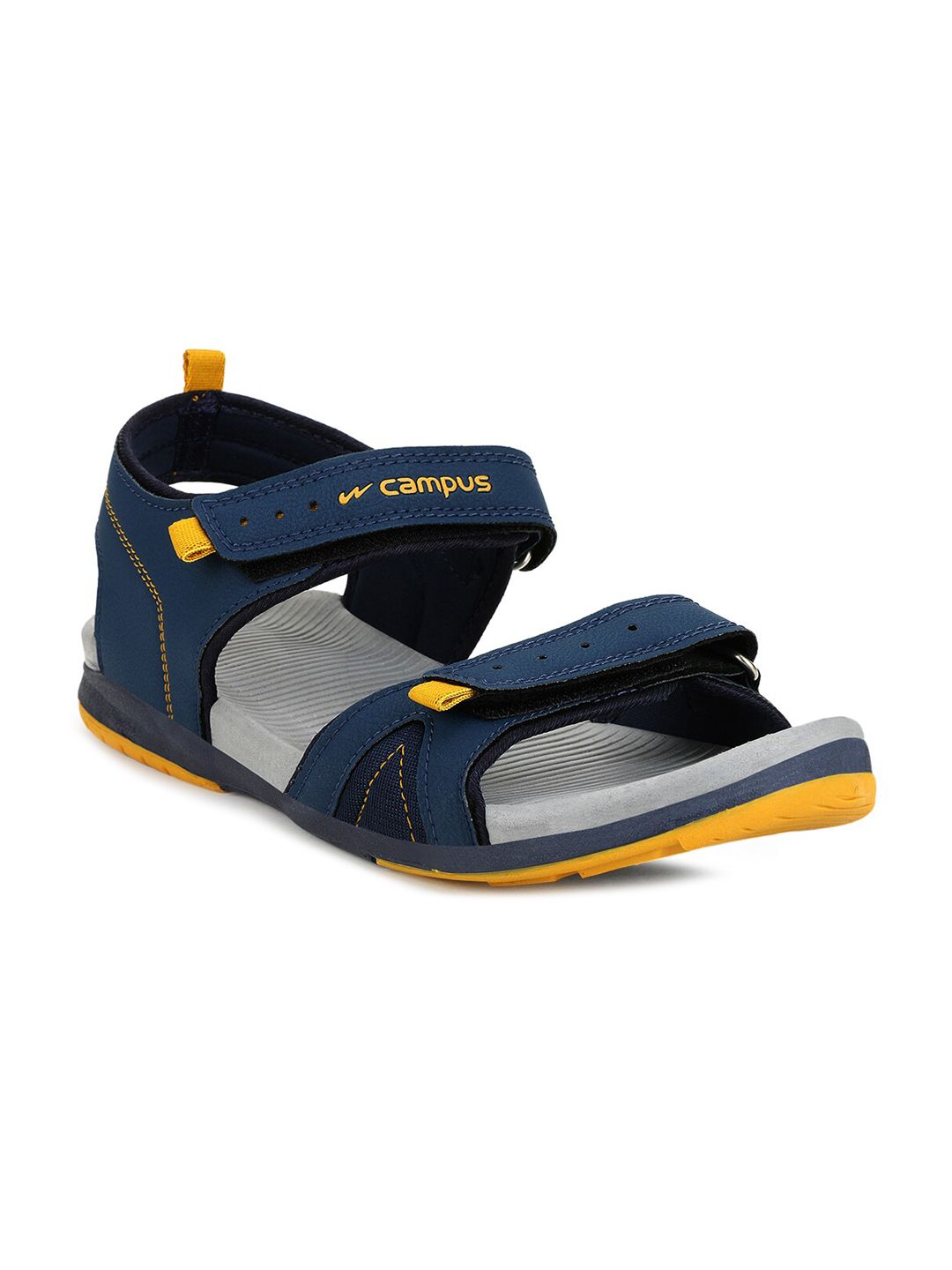 Campus Men 2GC-16 Navy Blue & Grey Textured Sports Sandals