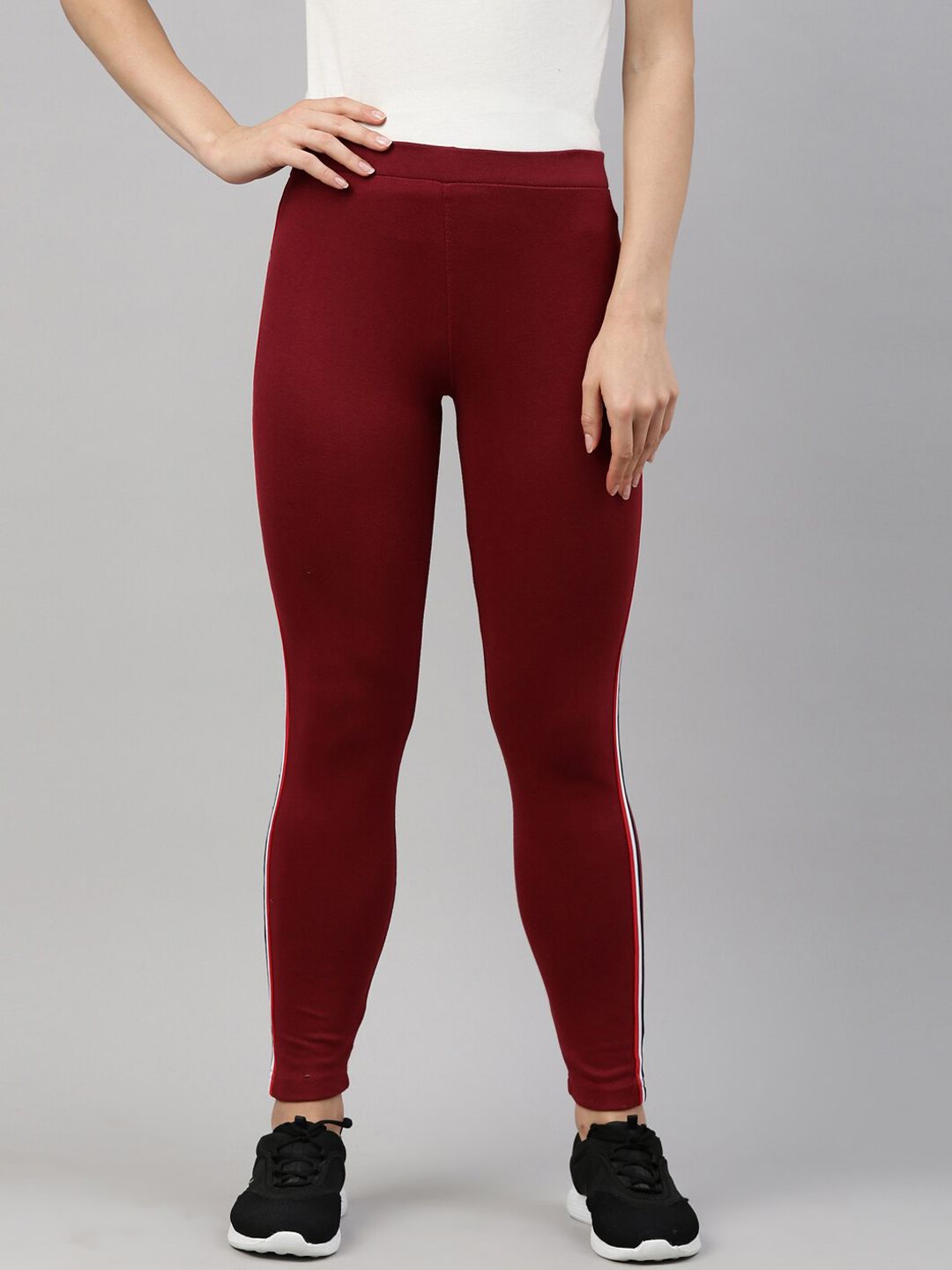 GOLDSTROMS Women Maroon Solid Track Pants Price in India