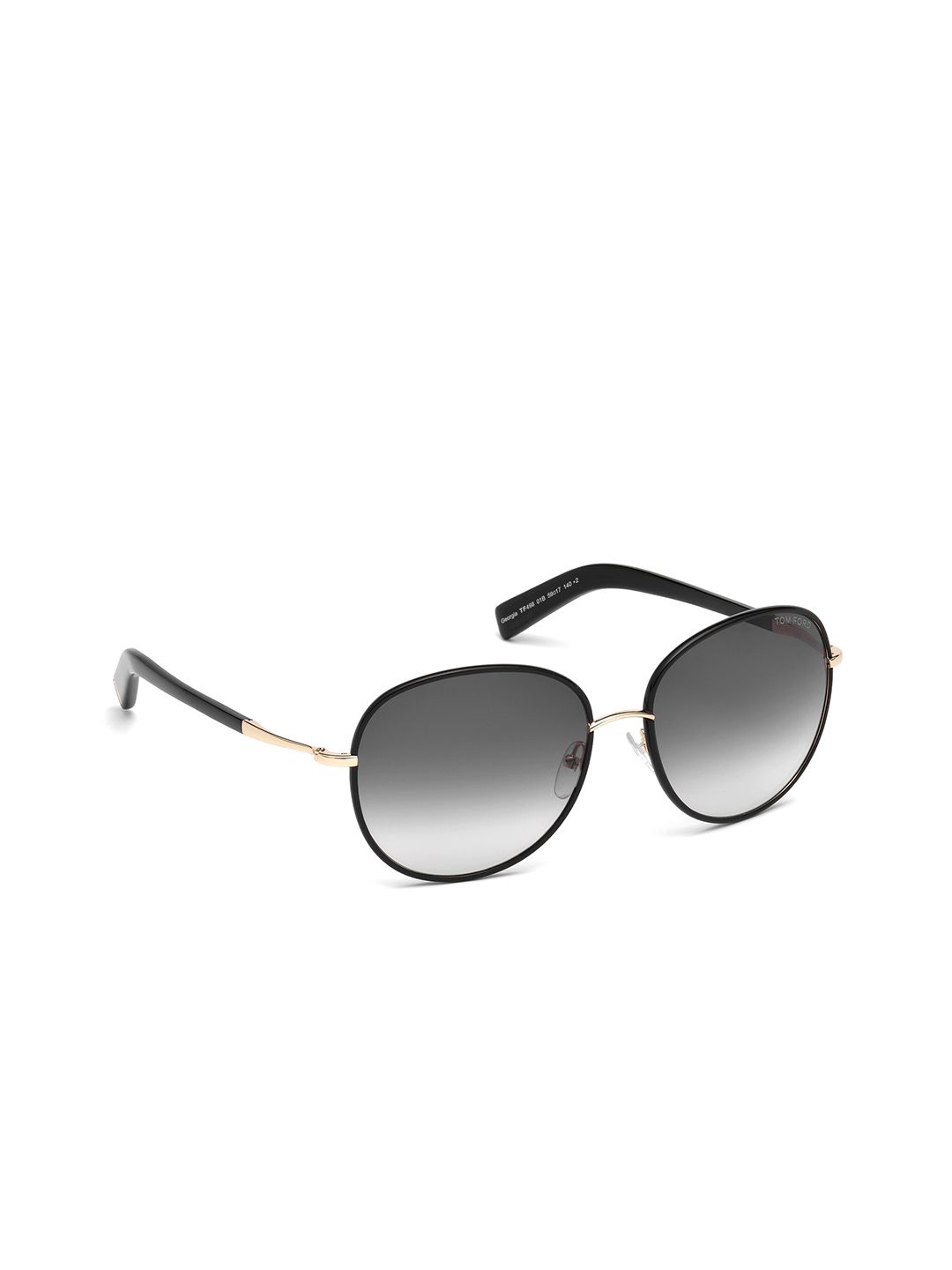 Tom Ford Women Grey Lens & Gold-Toned Aviator Sunglasses - FT0498 59 01B-Black Price in India