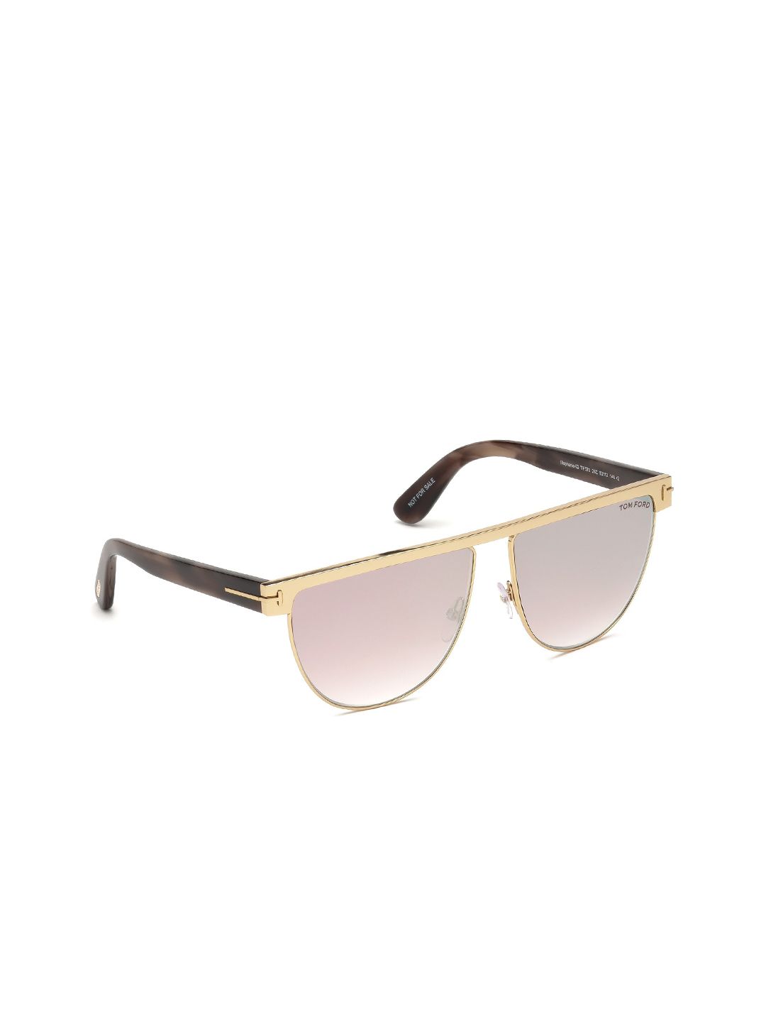 Tom Ford Women Pink Lens & Gold-Toned Browline Sunglasses - FT0570 60 28Z-Rose Price in India