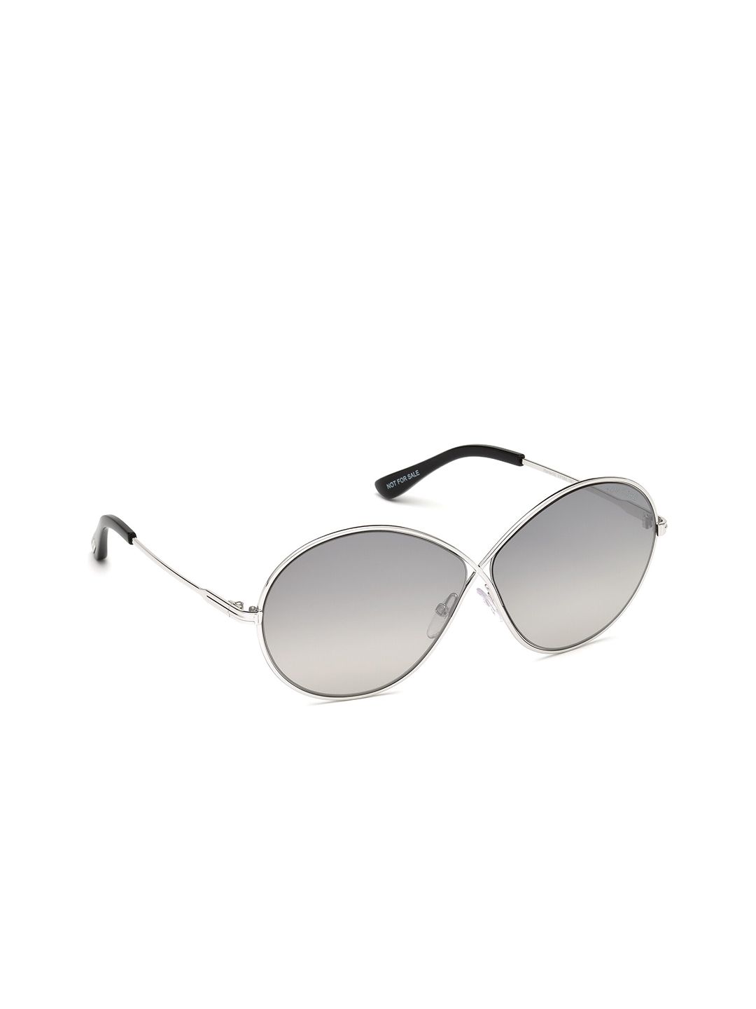 Tom Ford Women Grey Lens & Silver-Toned Oval Sunglasses - FT0564 64 18C-Grey Price in India