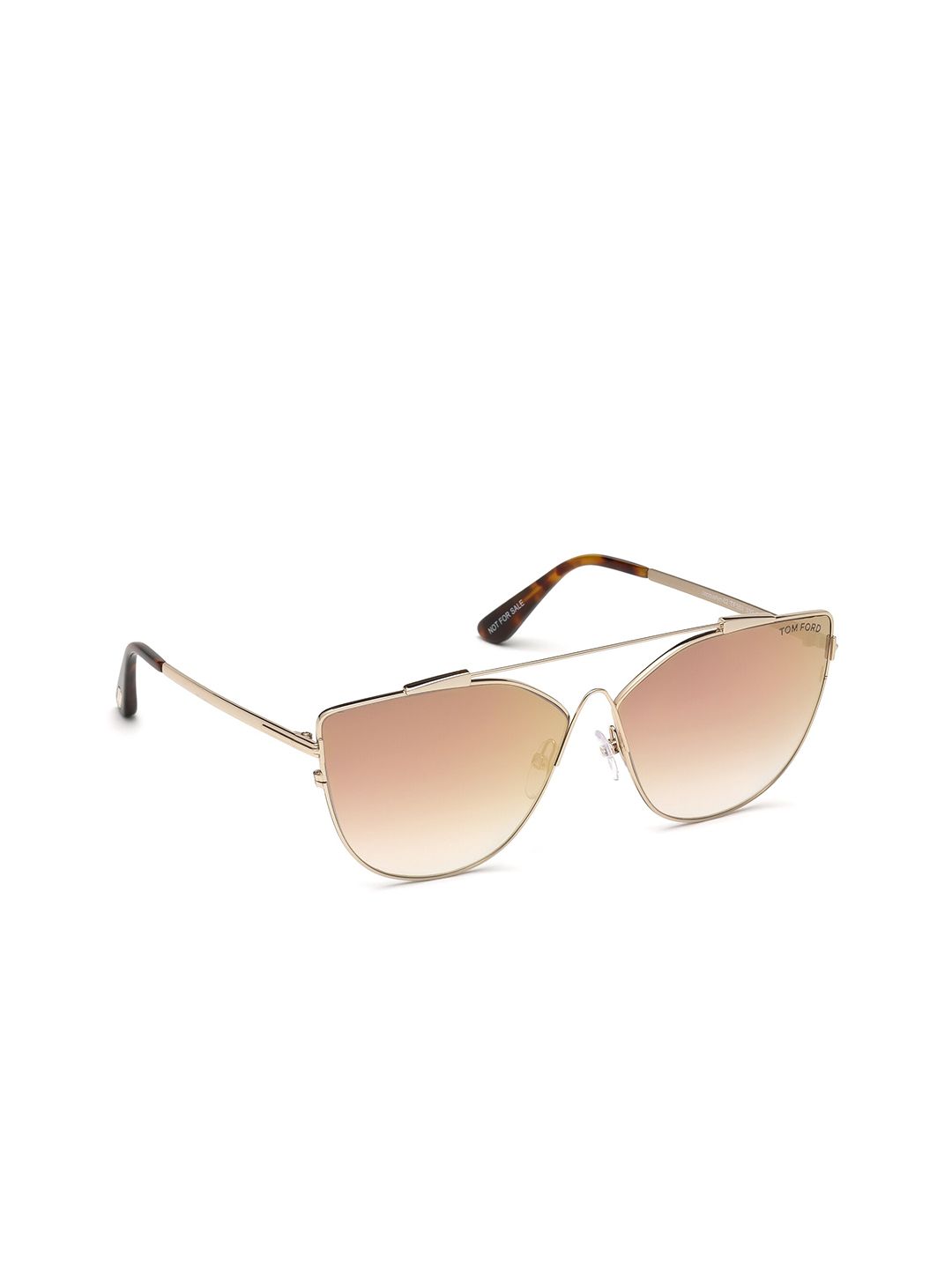 Tom Ford Women Brown Lens & Gold-Toned Cateye Sunglasses - FT0563 64 33G-Gold Price in India