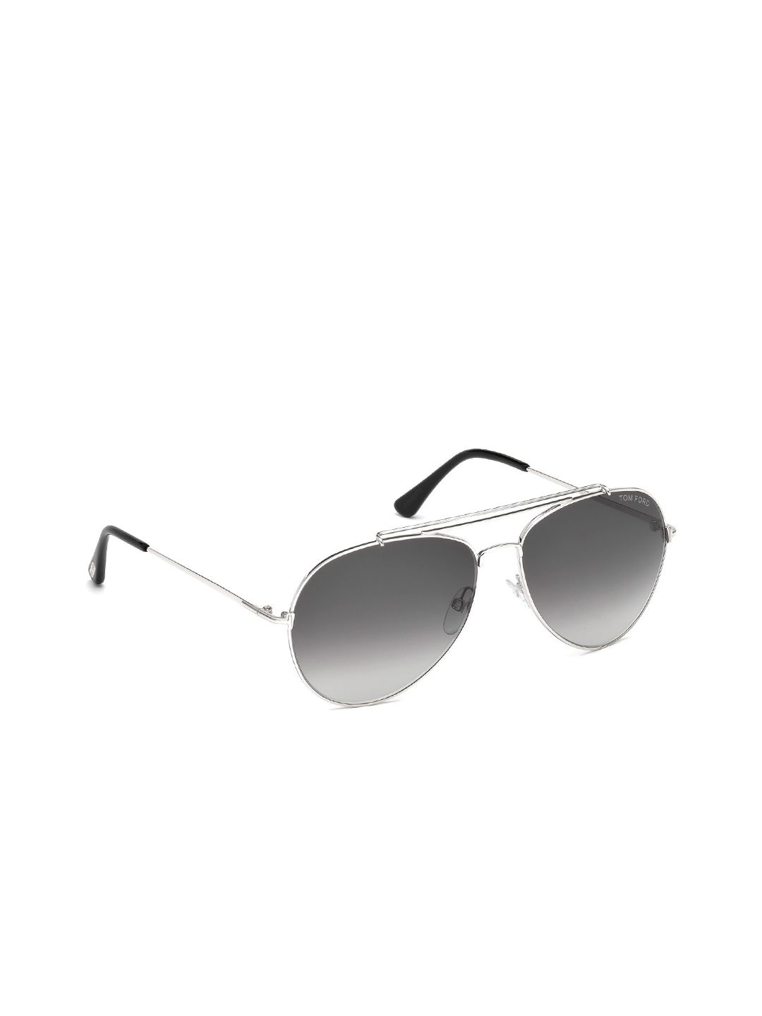 Tom Ford Unisex Grey Lens & Silver-Toned Aviator Sunglasses - FT0497 60 18B-Grey Price in India