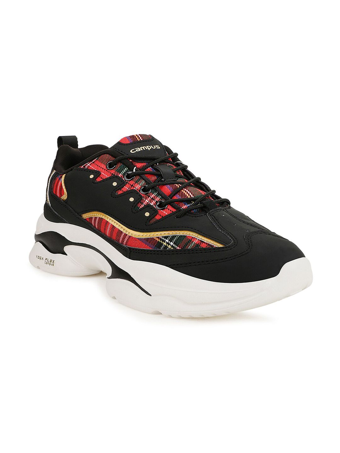 Campus Women Black Mesh Running Non-Marking Shoes Price in India