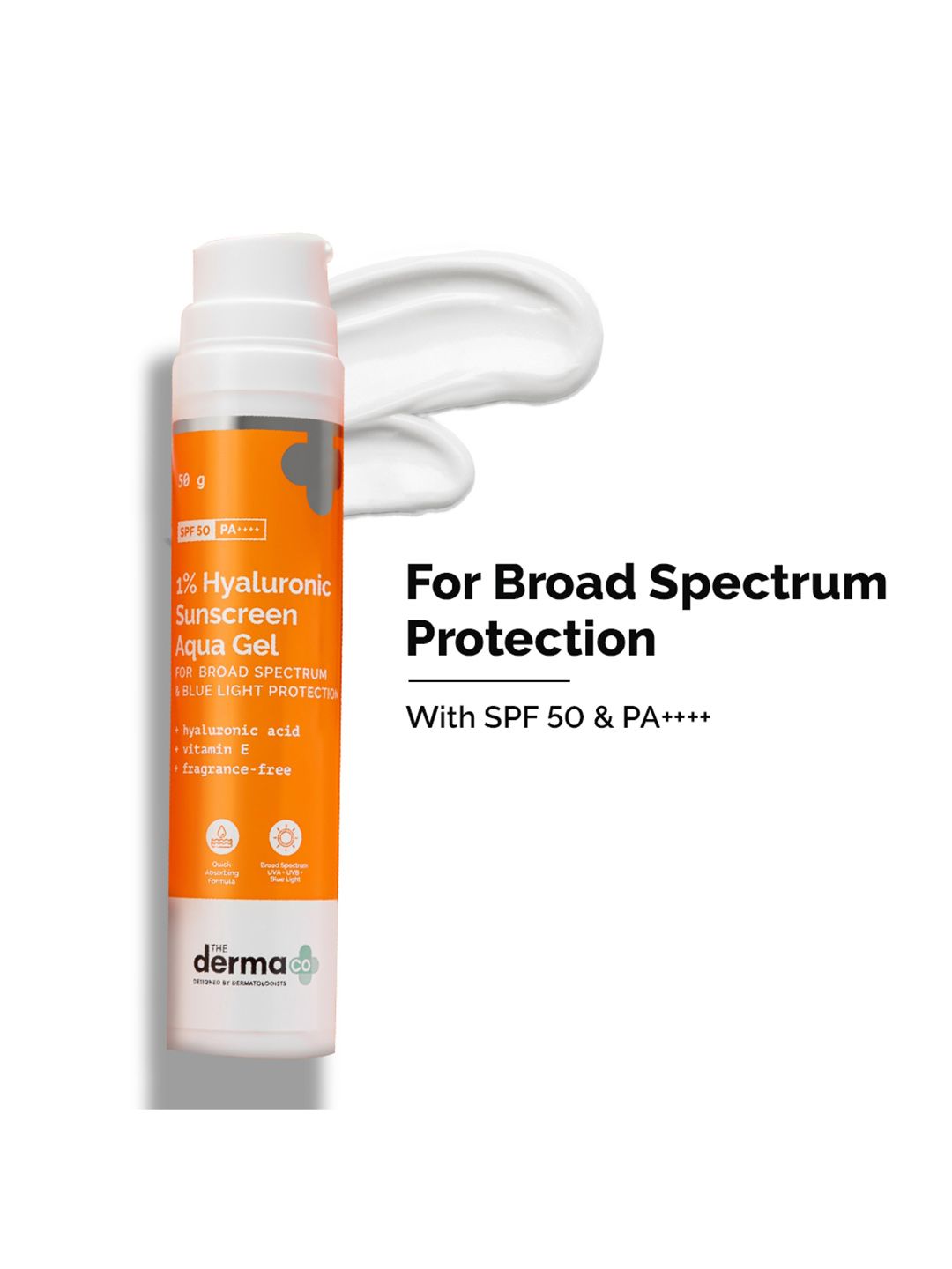 The Derma co. 1% Hyaluronic Sunscreen Aqua Ultra Light Gel With UVA & B Protection - 50g