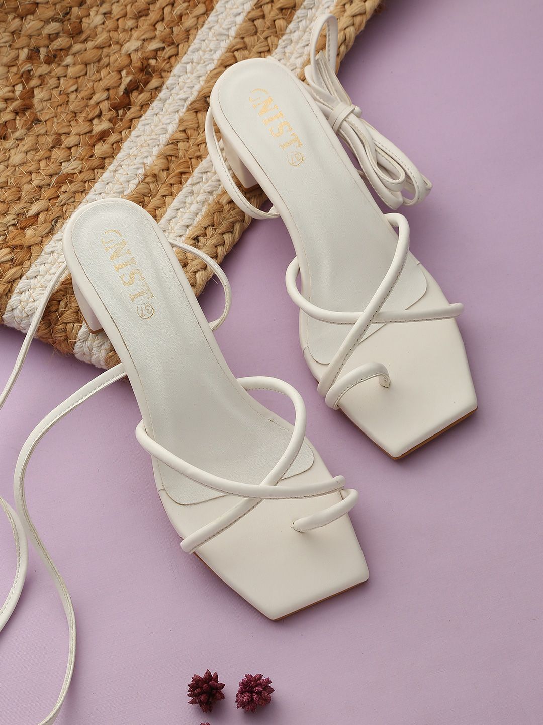 GNIST White Block Sandals