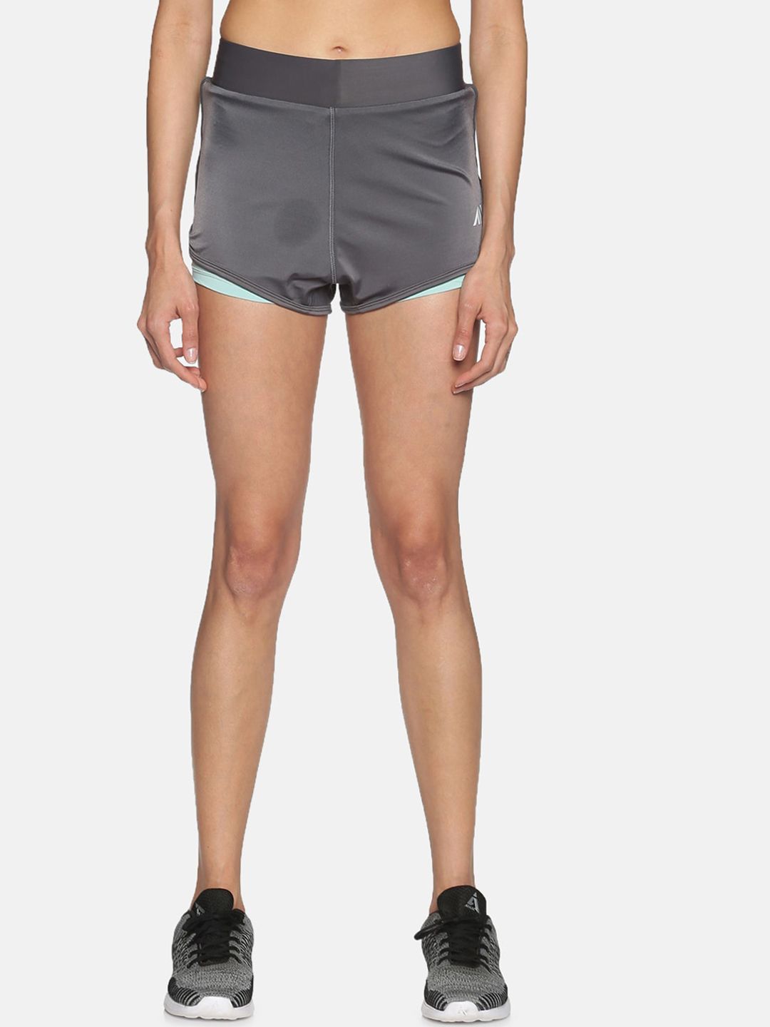 AESTHETIC NATION Women Grey Sports Shorts Price in India