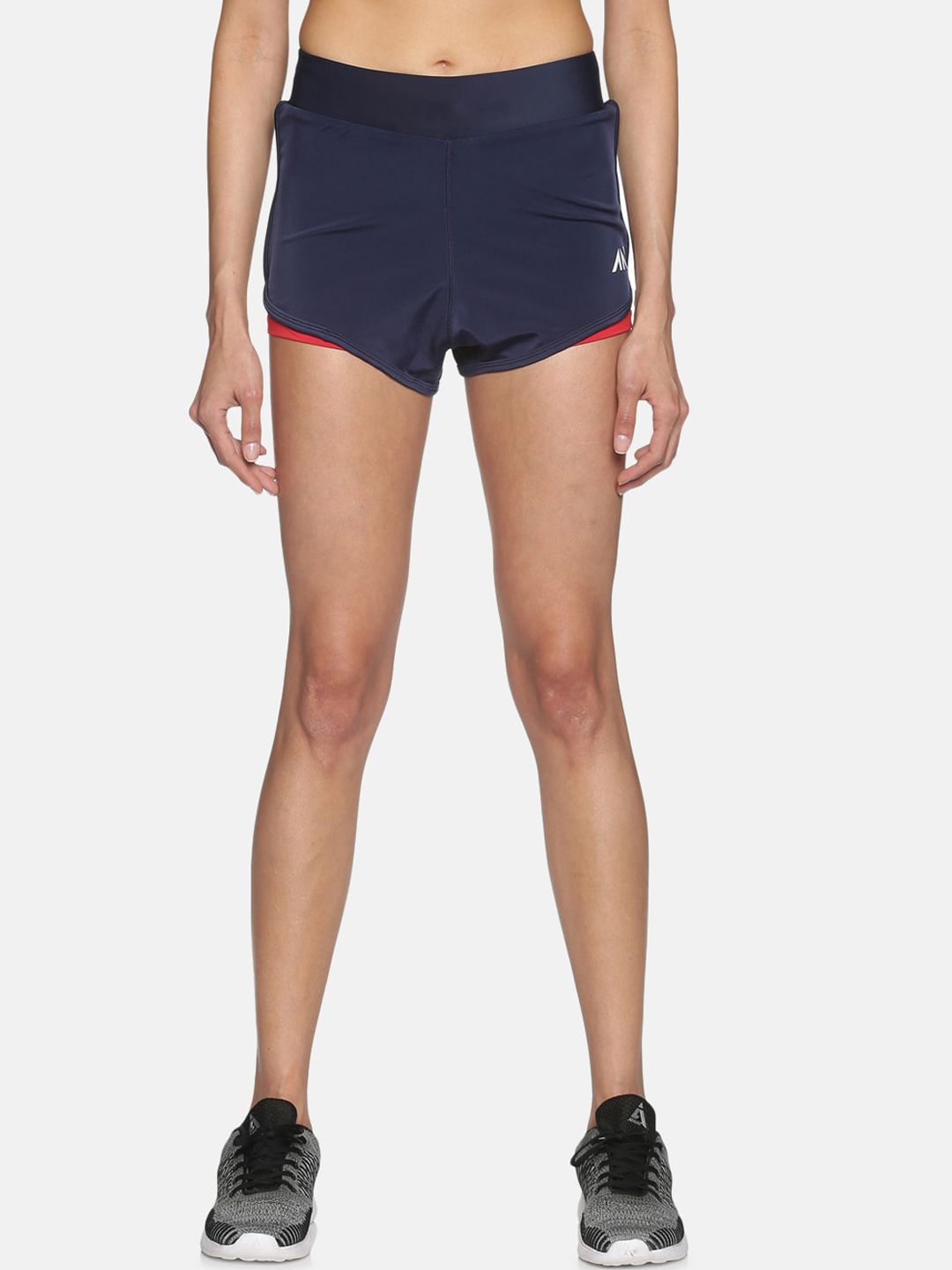 AESTHETIC NATION Women Navy Blue Sports Shorts Price in India