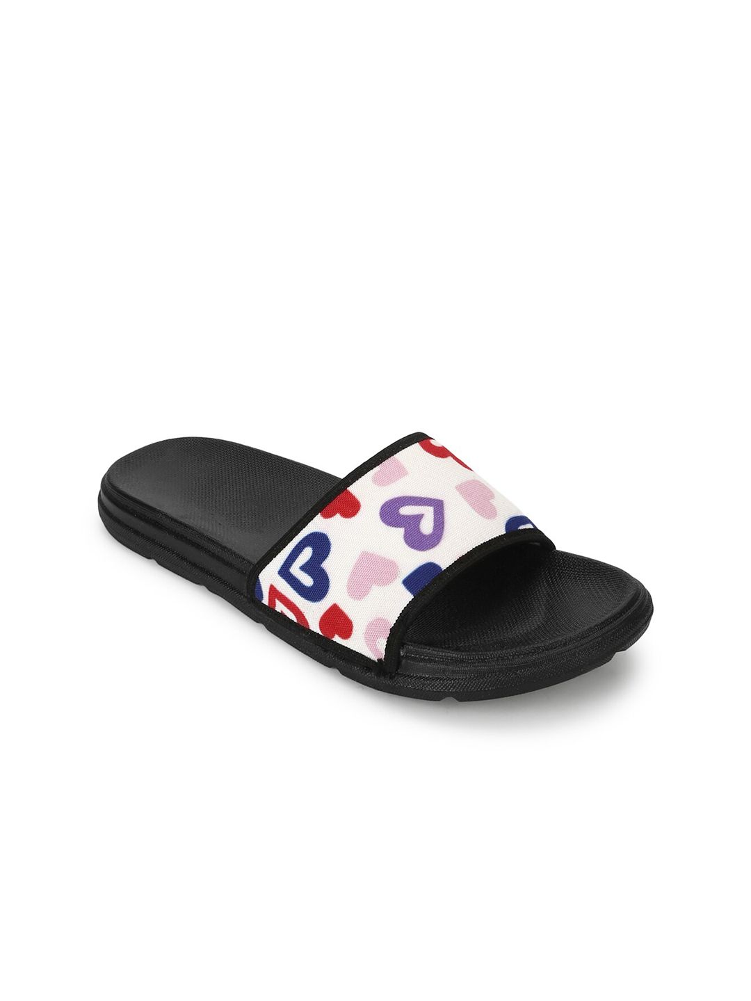 FF FUNKFEETS Unisex Black & White Printed Sliders Price in India