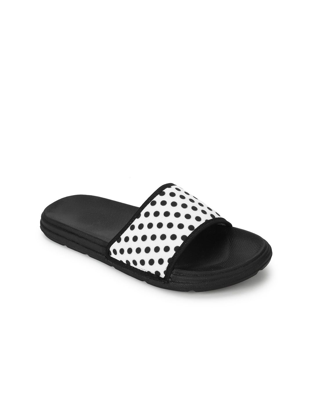 FF FUNKFEETS Unisex Black & White Printed Sliders Price in India