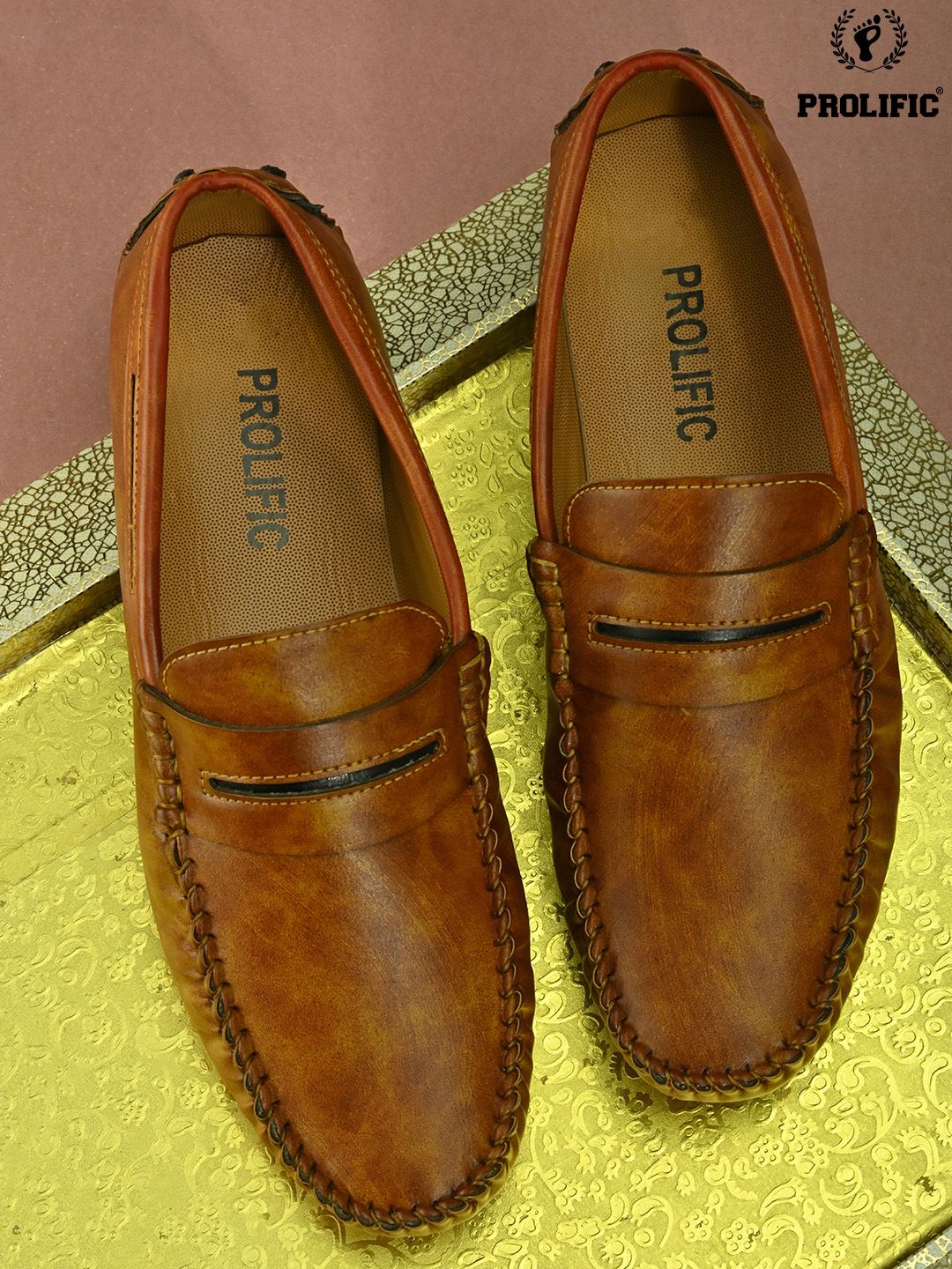 Prolific Men Tan Brown Solid Formal Loafers