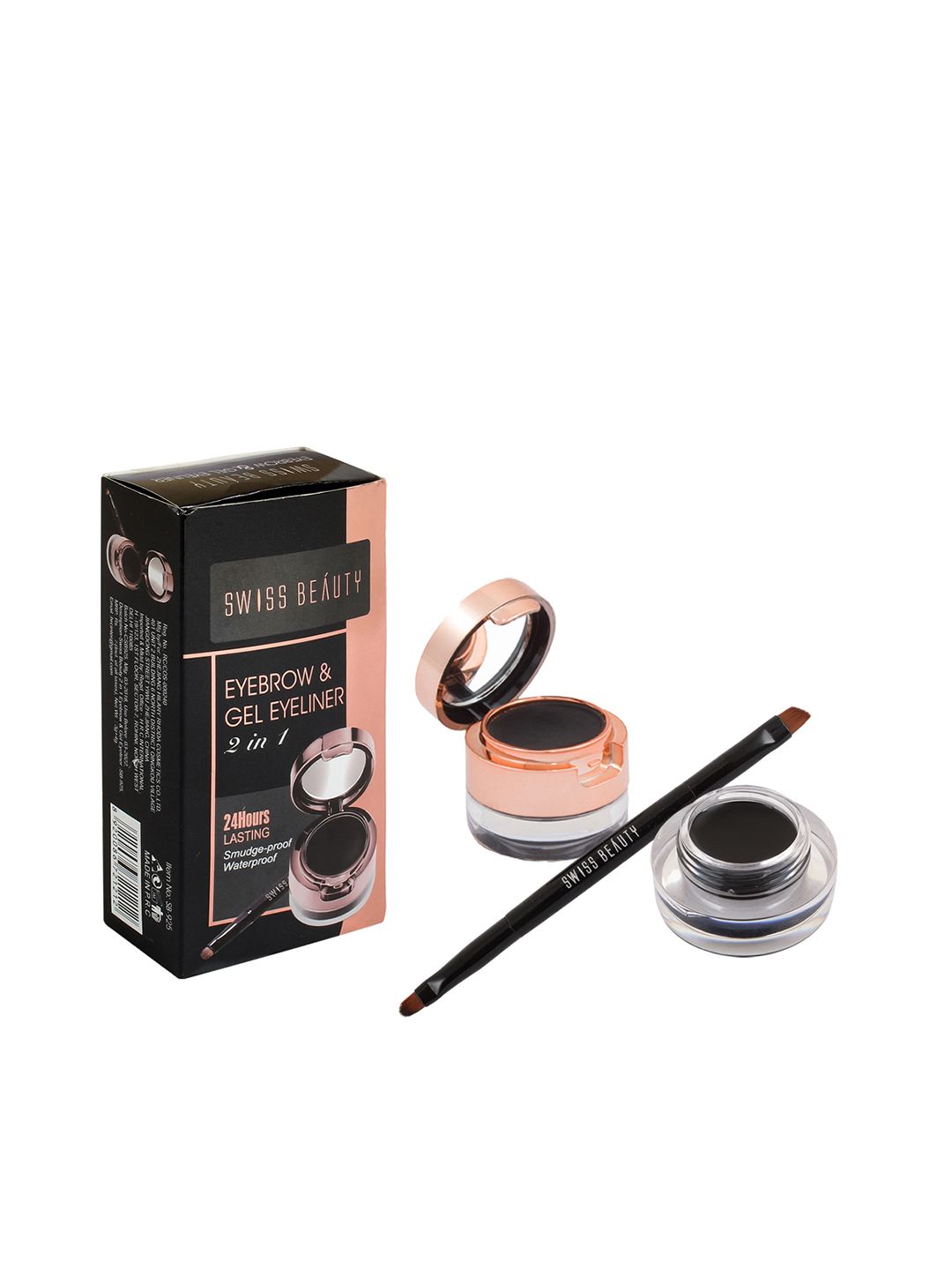 SWISS BEAUTY 2-in-1 Eyebrow & Gel Eyeliner - Black Price in India