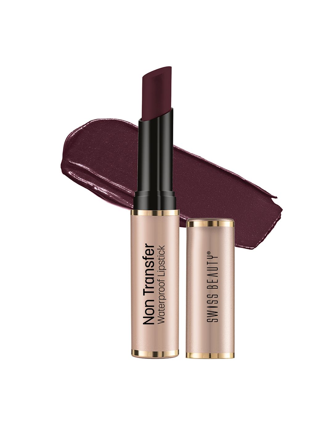 SWISS BEAUTY Non Transfer Waterproof Matte Lipstick - Mulberry 424