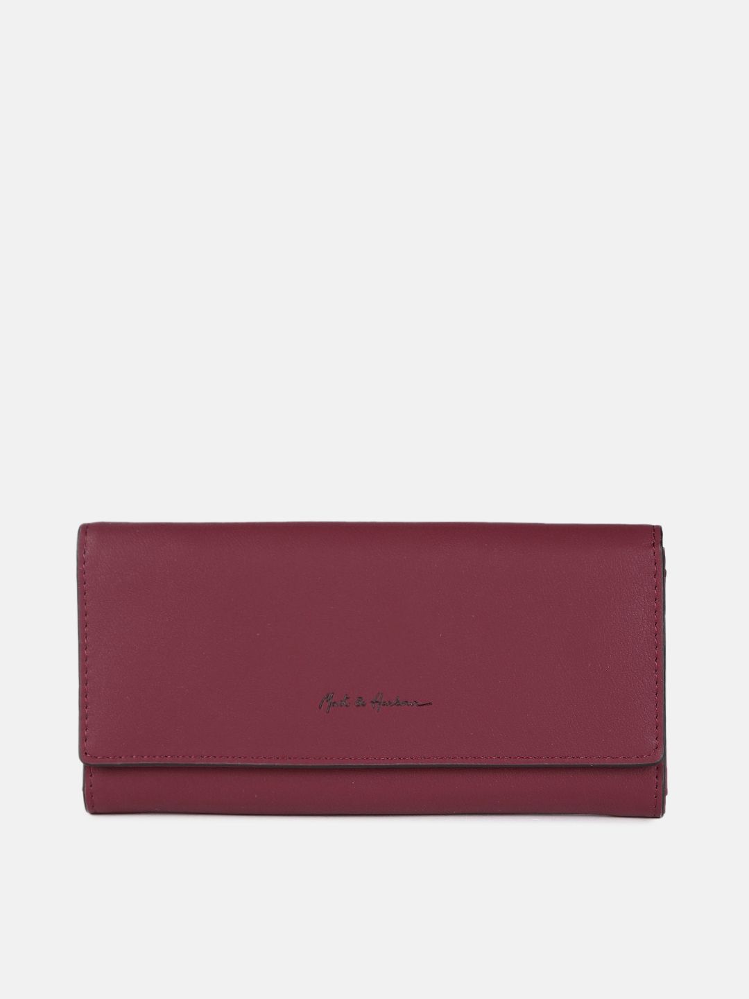 Mast & Harbour Women Burgundy PU Envelope Wallet Price in India