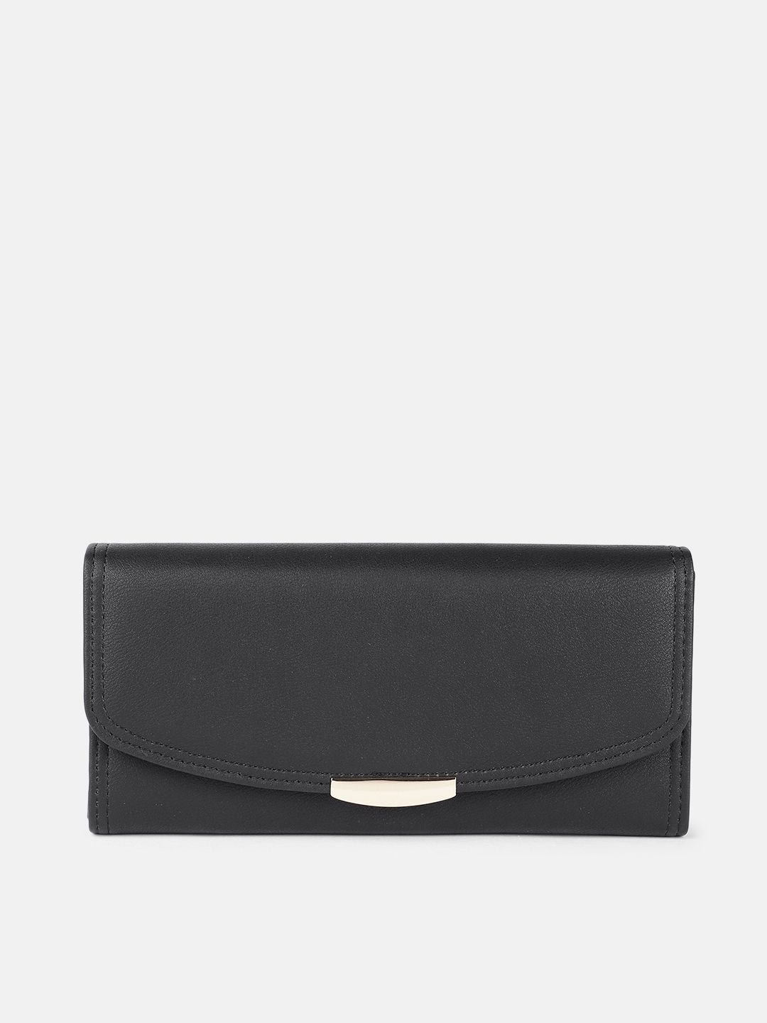 DressBerry Women Black PU Envelope Wallet Price in India