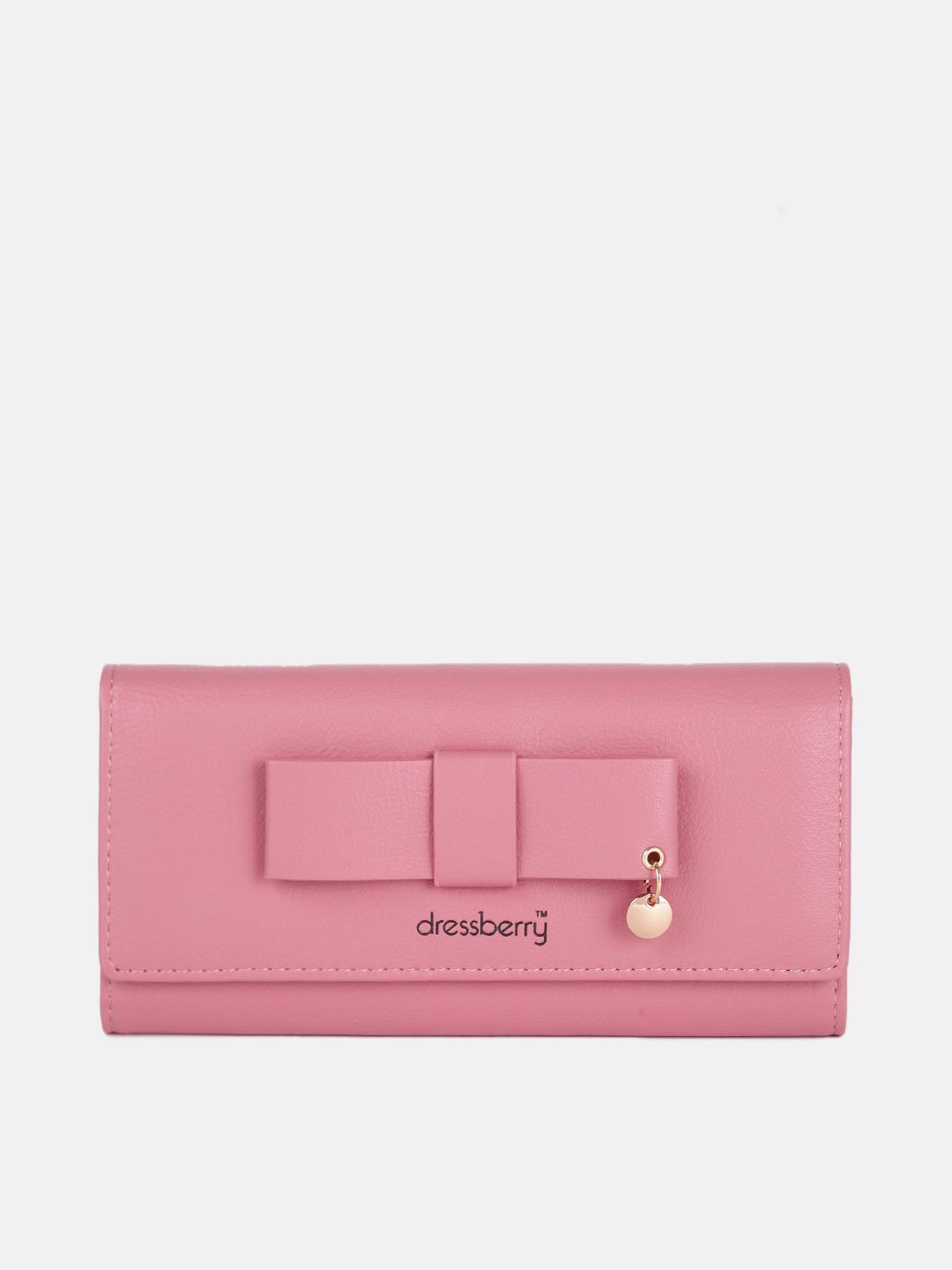 DressBerry Women Pink PU Three Fold Wallet Price in India