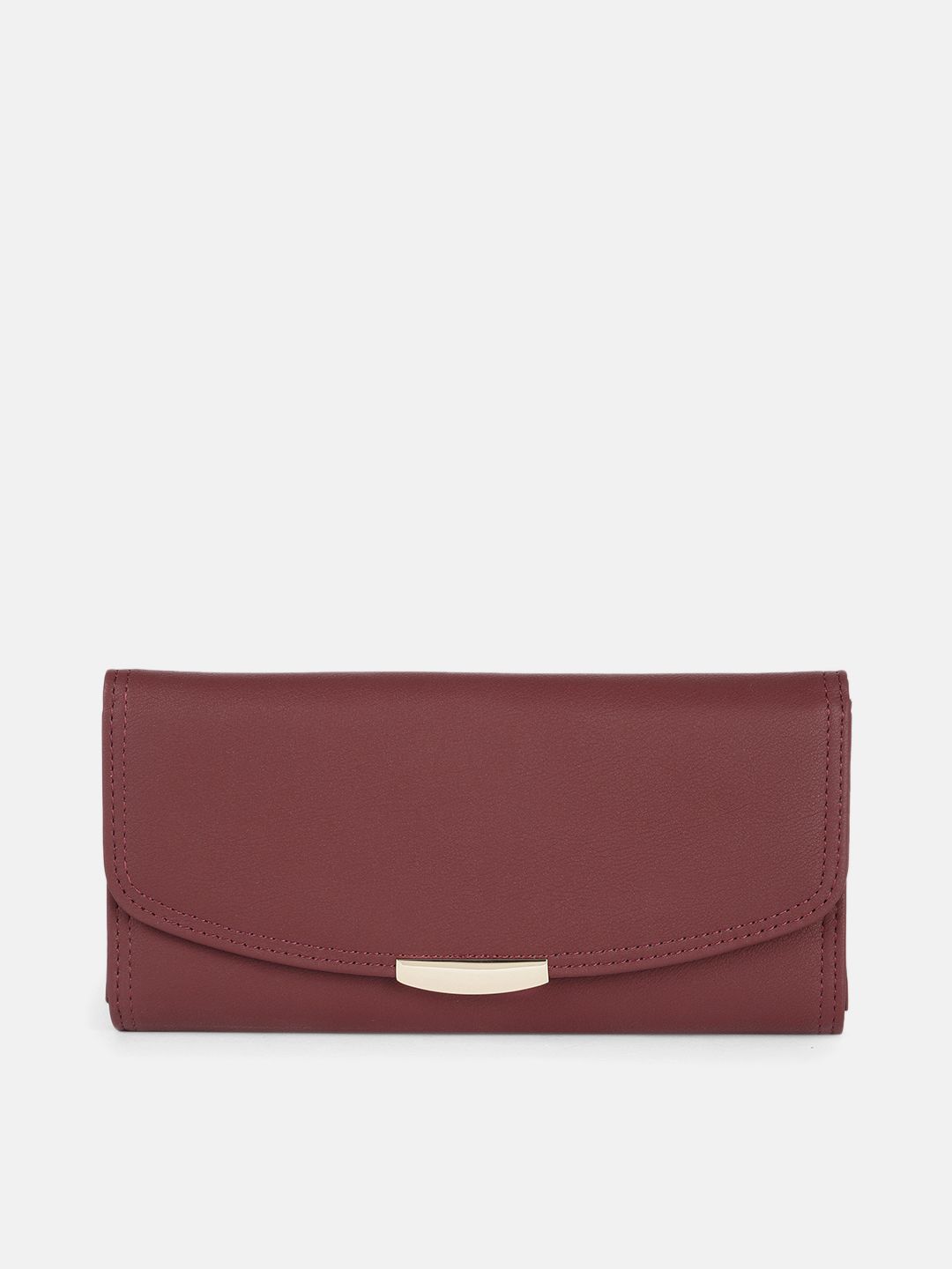 DressBerry Women Burgundy PU Two Fold Wallet Price in India