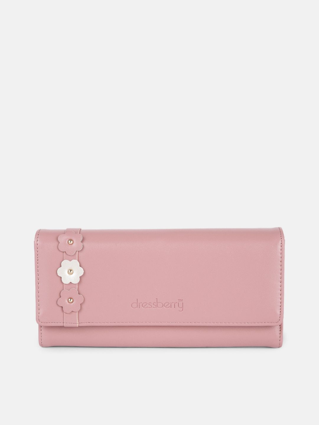 DressBerry Women Pink PU Envelope Wallet Price in India