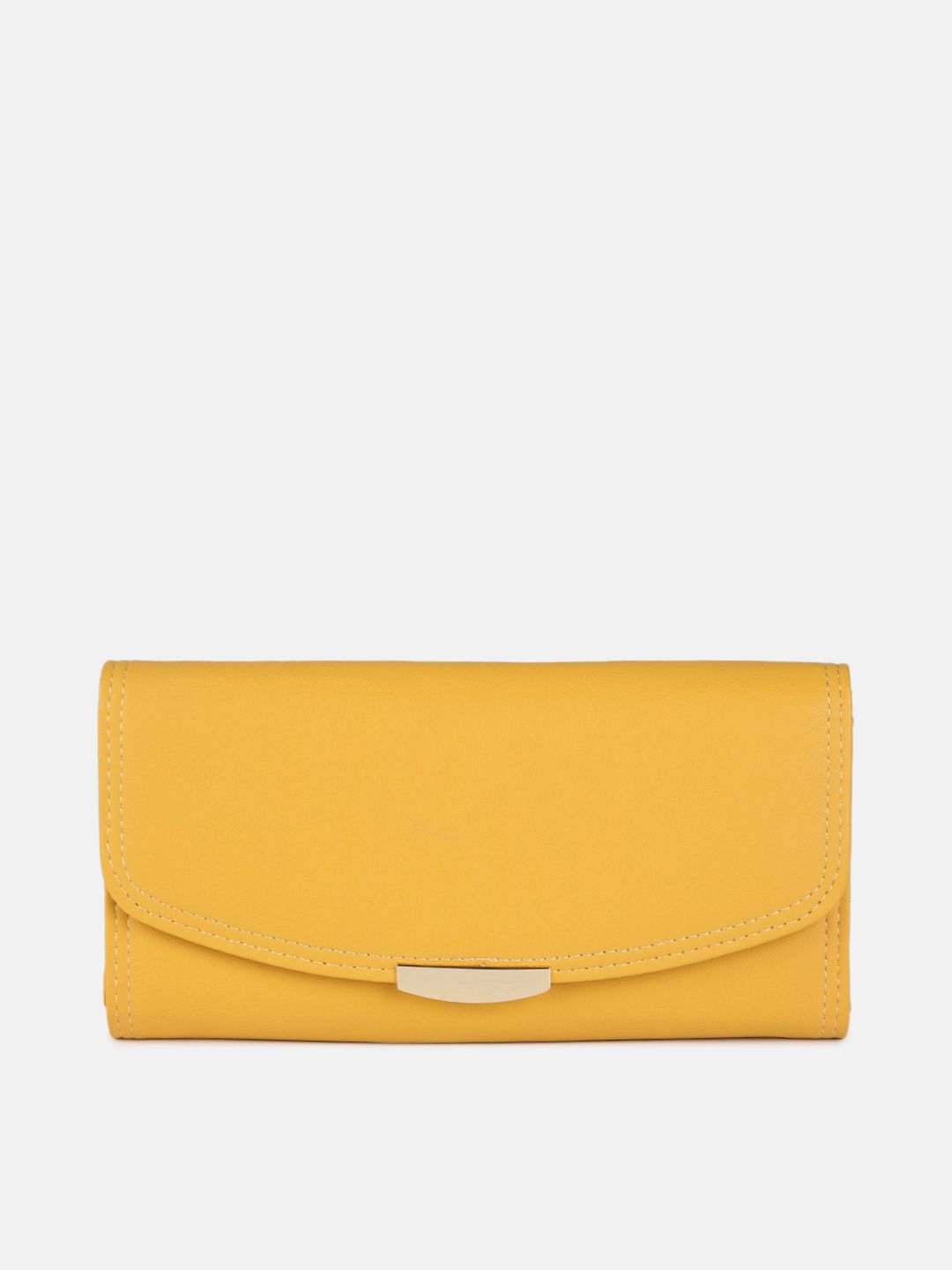 DressBerry Women Yellow PU Two Fold Wallet Price in India